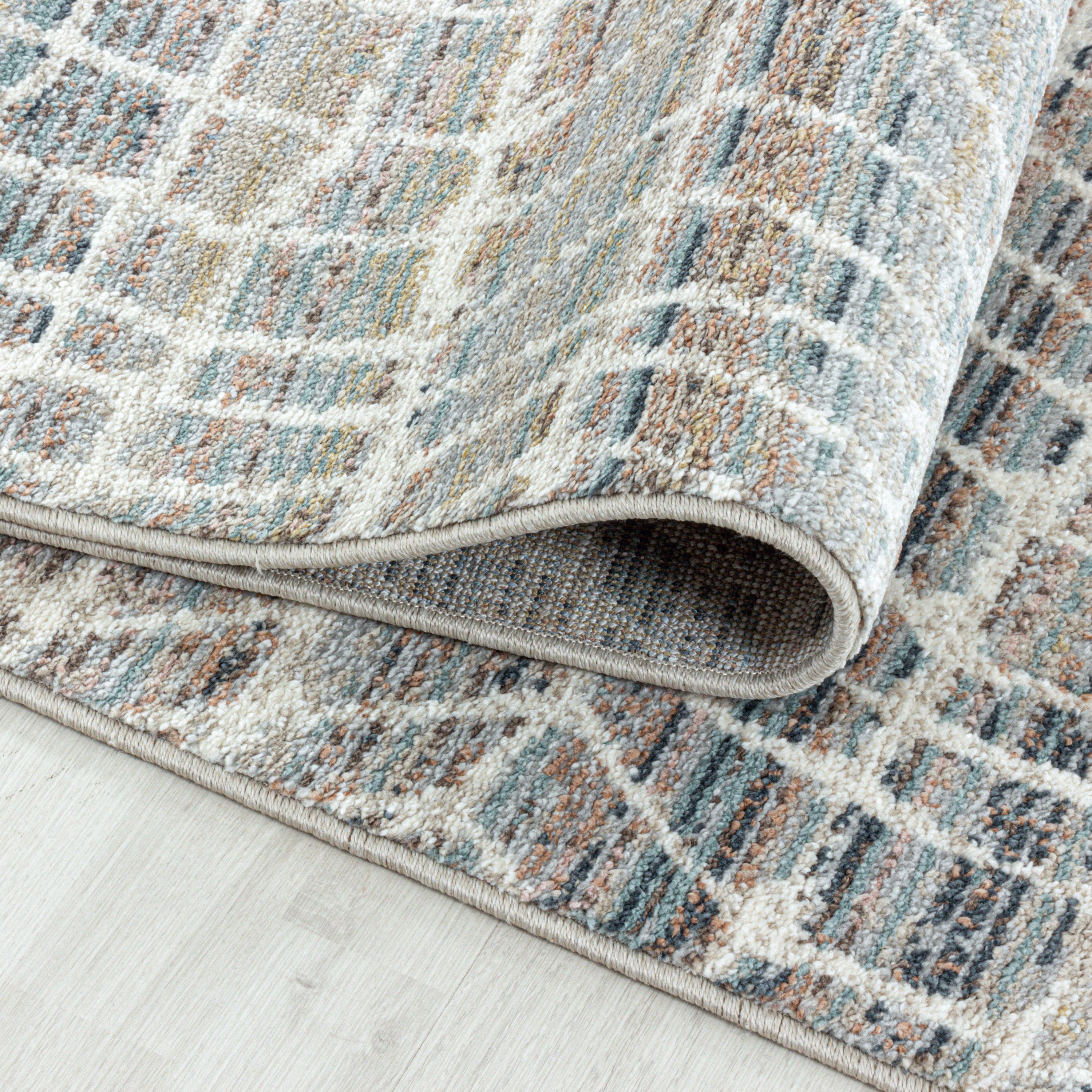 Kurzflor Teppich Wohnzimmer Modern Design Vintage-Stil Weich Pflegeleicht