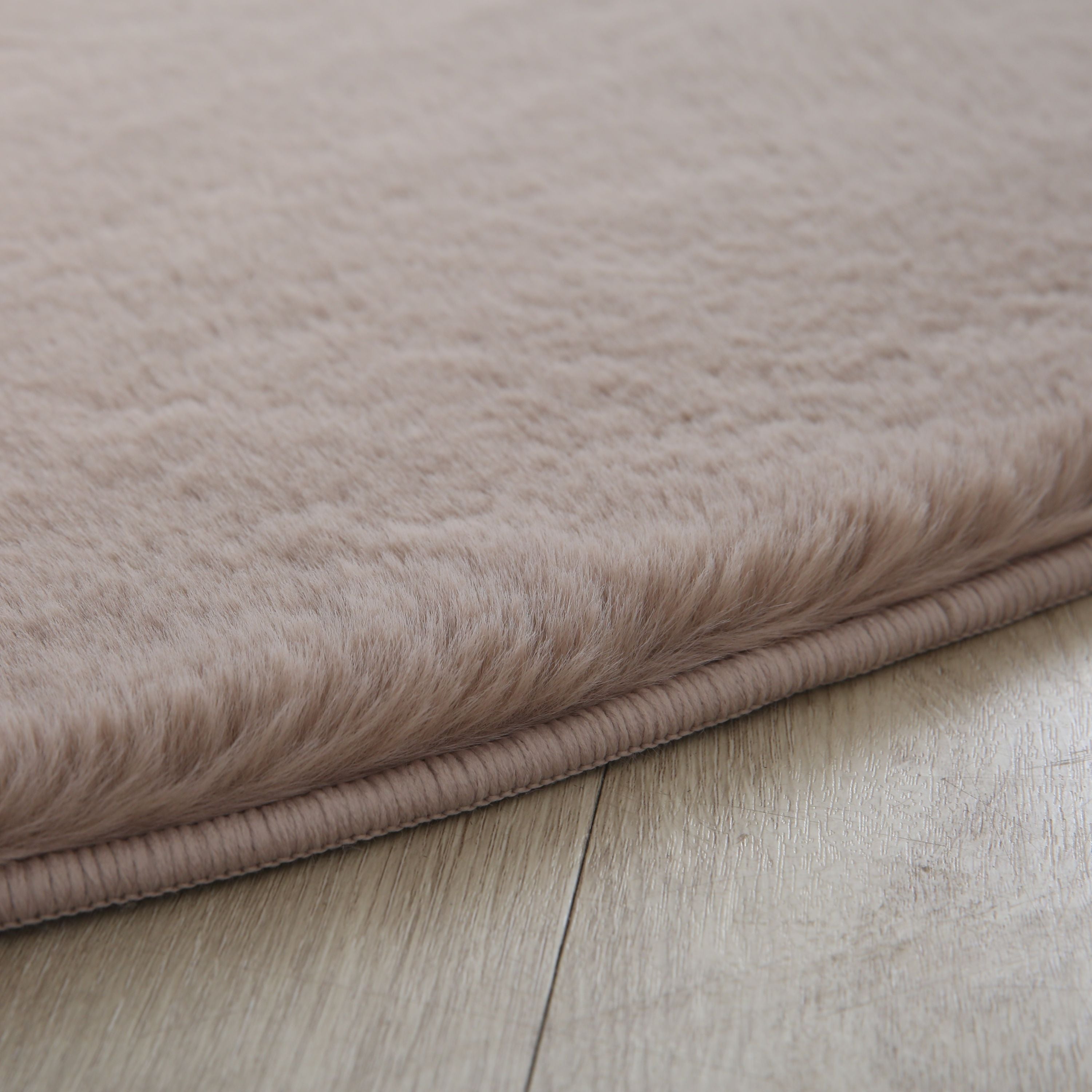 Round carpet living room bedroom plain faux fur fluffy soft