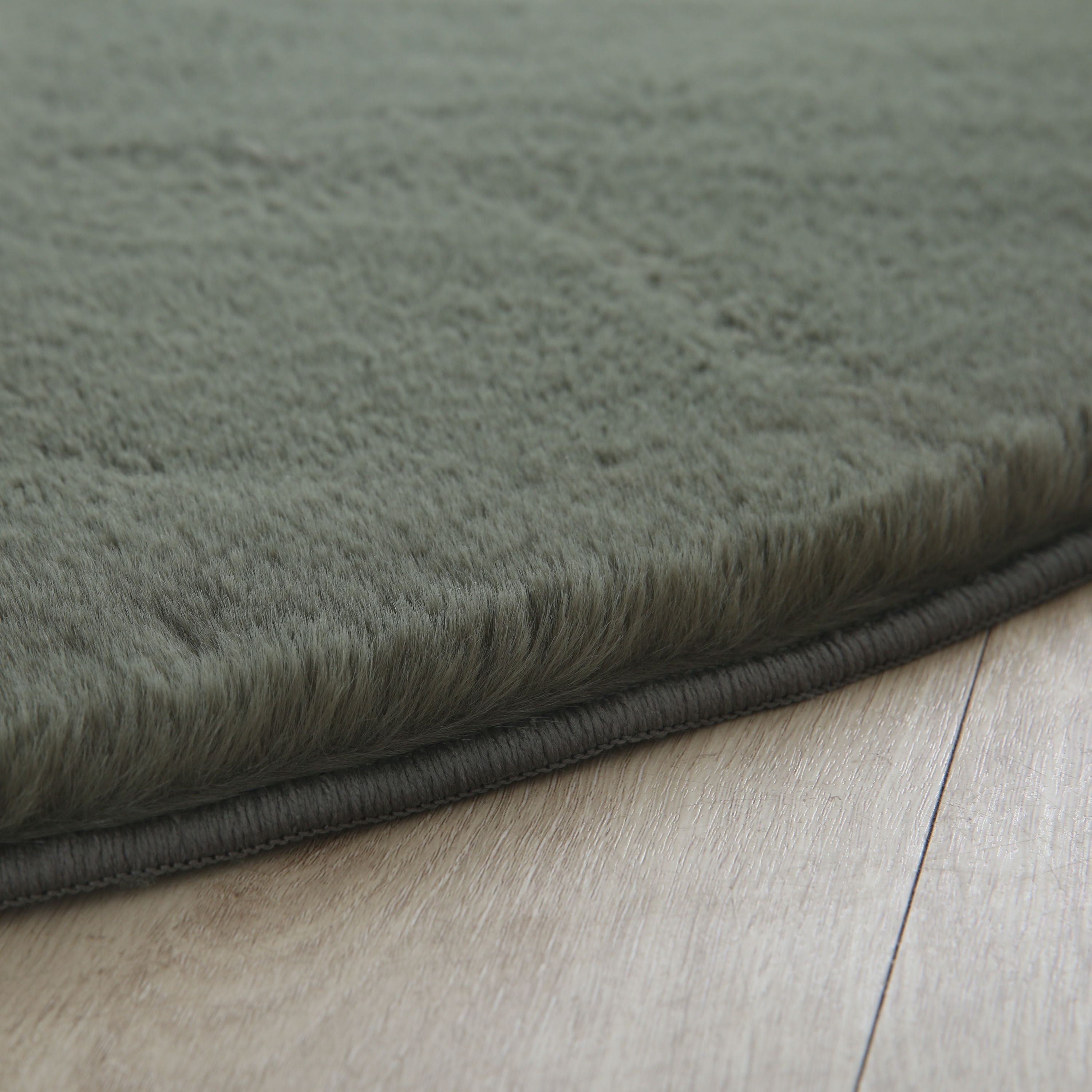 Round carpet living room bedroom plain faux fur fluffy soft