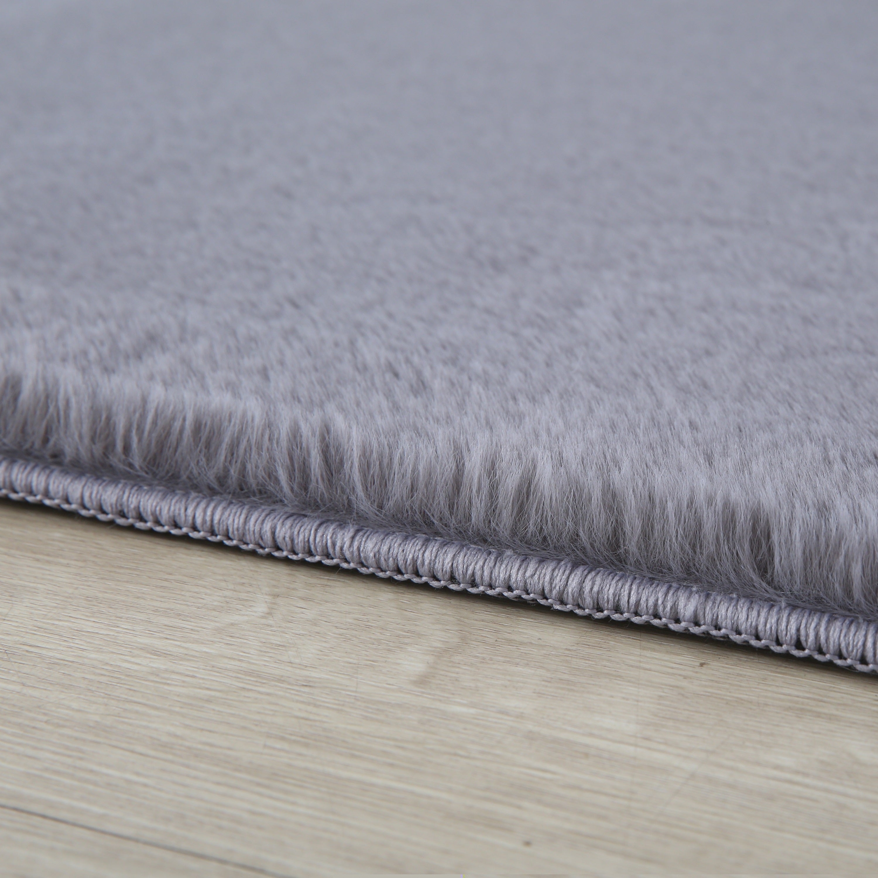Teppich Wohnzimmer Einfarbig Fellimitat flauschig weich kuschelig Pastell Töne