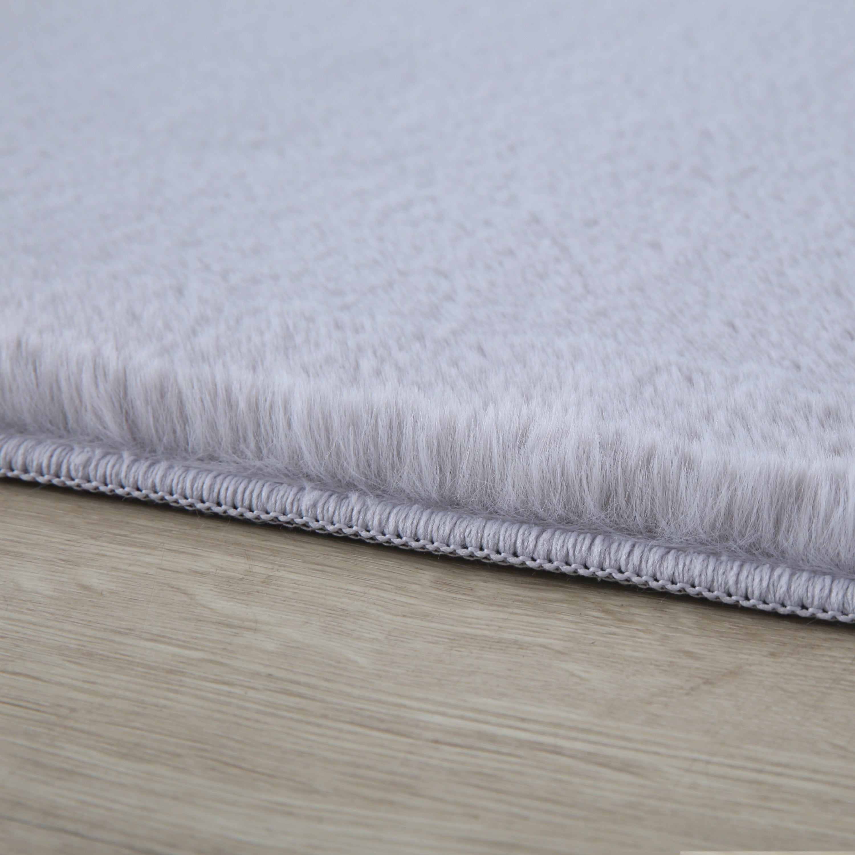 Teppich Wohnzimmer Einfarbig Fellimitat flauschig weich kuschelig Pastell Töne