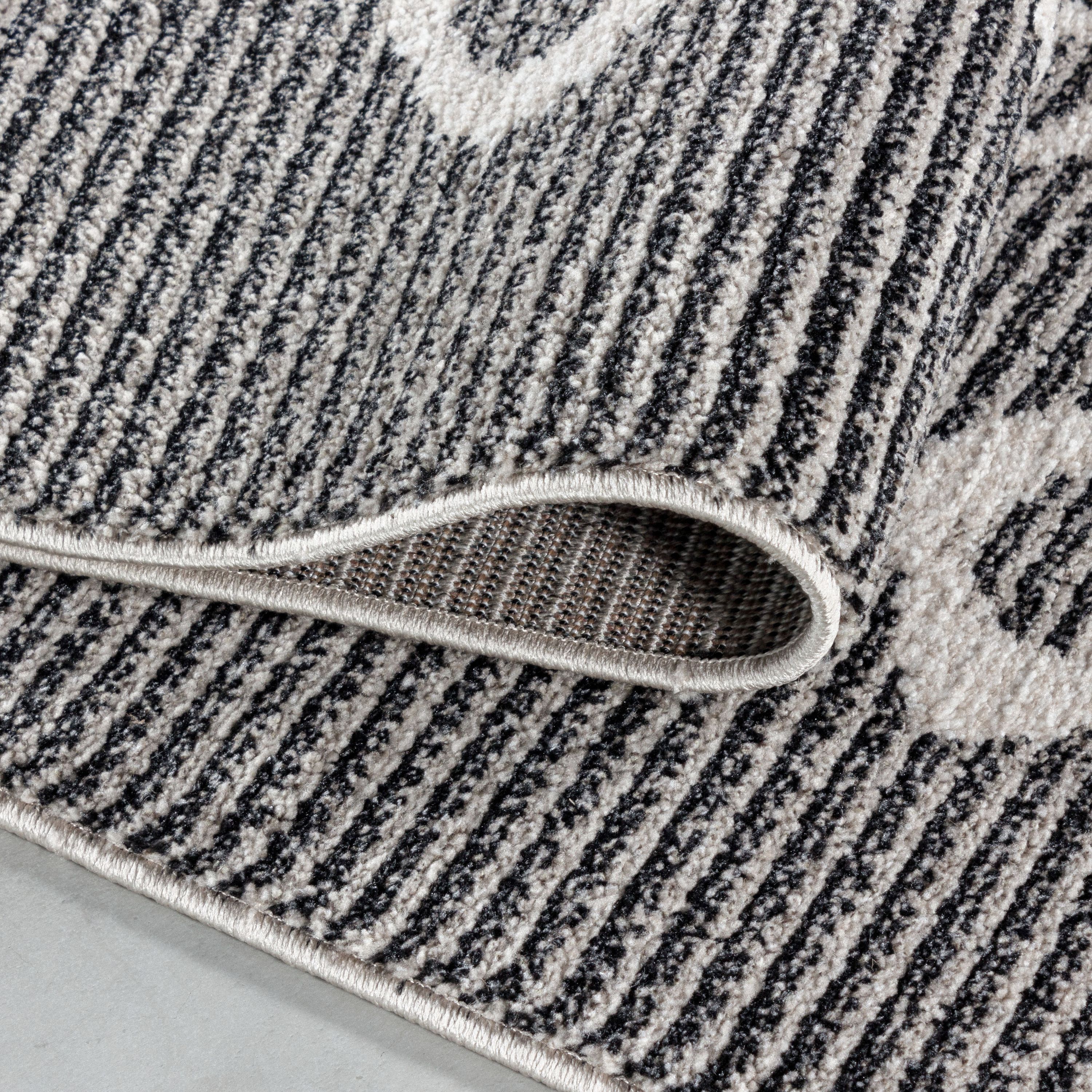 Kurzflor Teppich Wohnzimmer Berber Design Skandinavische Stil Natur Optik