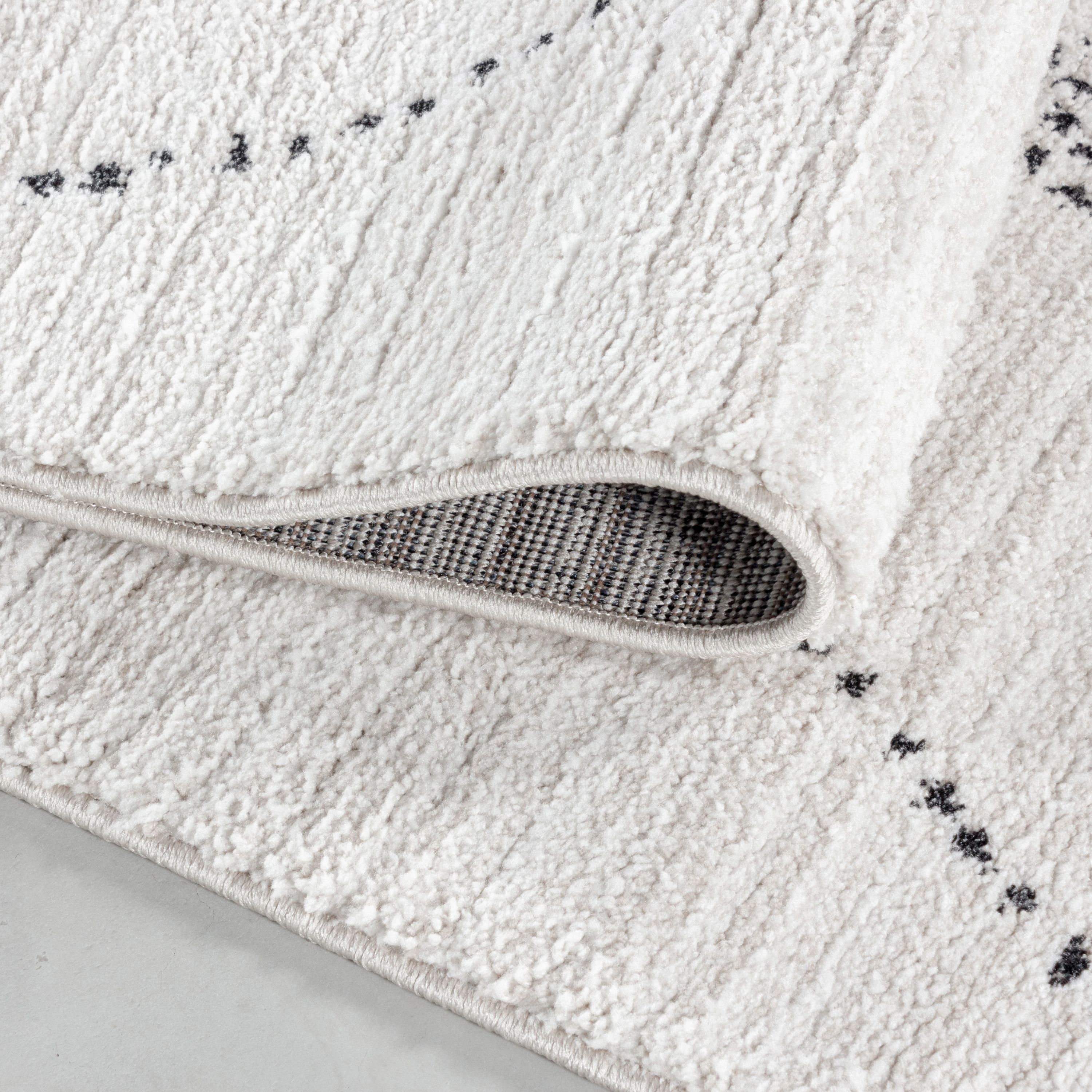 Kurzflor Teppich Wohnzimmer Berber Design Skandinavische Stil Natur Optik