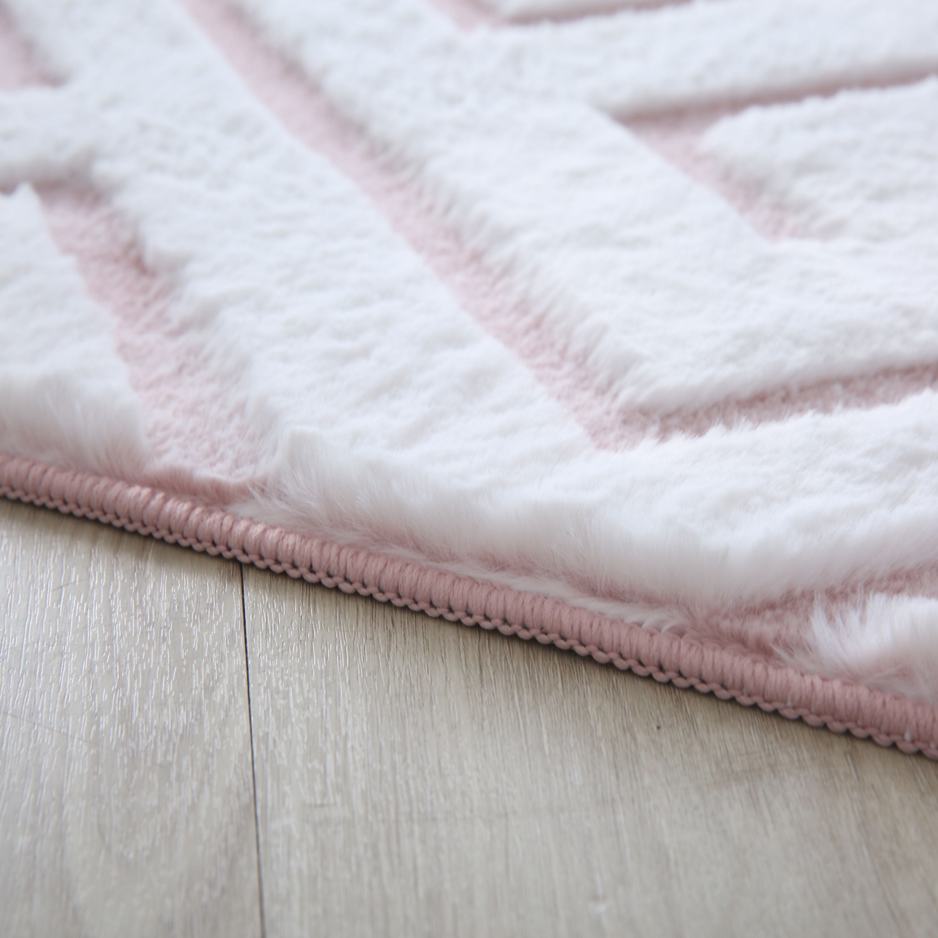 Rug living room 3D effect Scandinavian design soft fur look