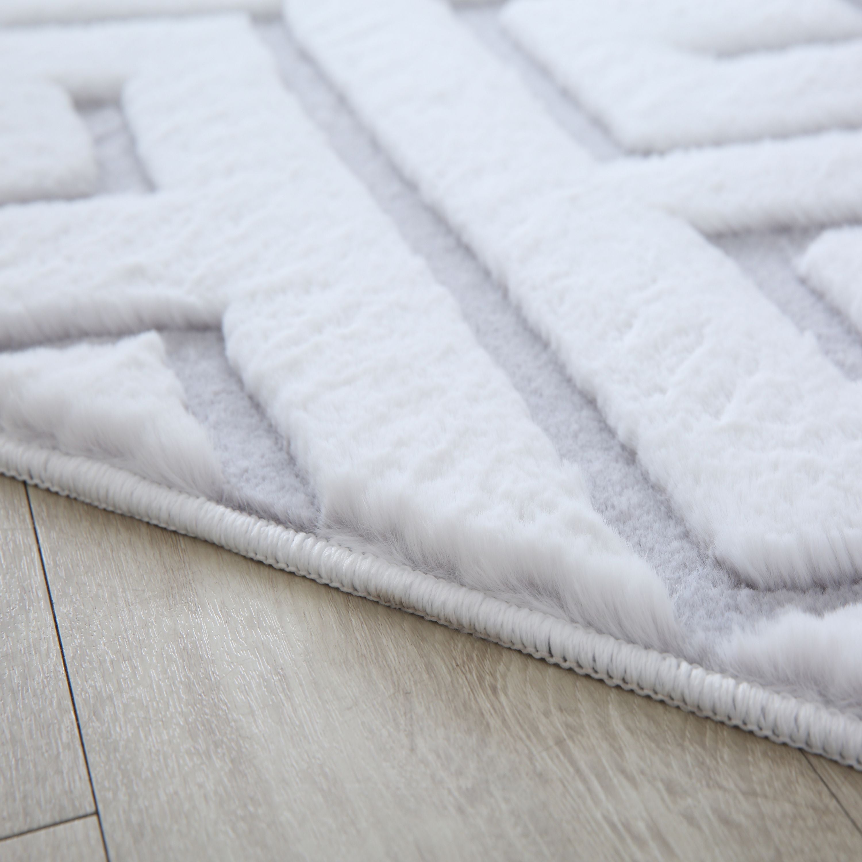 Teppich Wohnzimmer 3D Effekt Skandinavisches Design Soft Weich Felloptik
