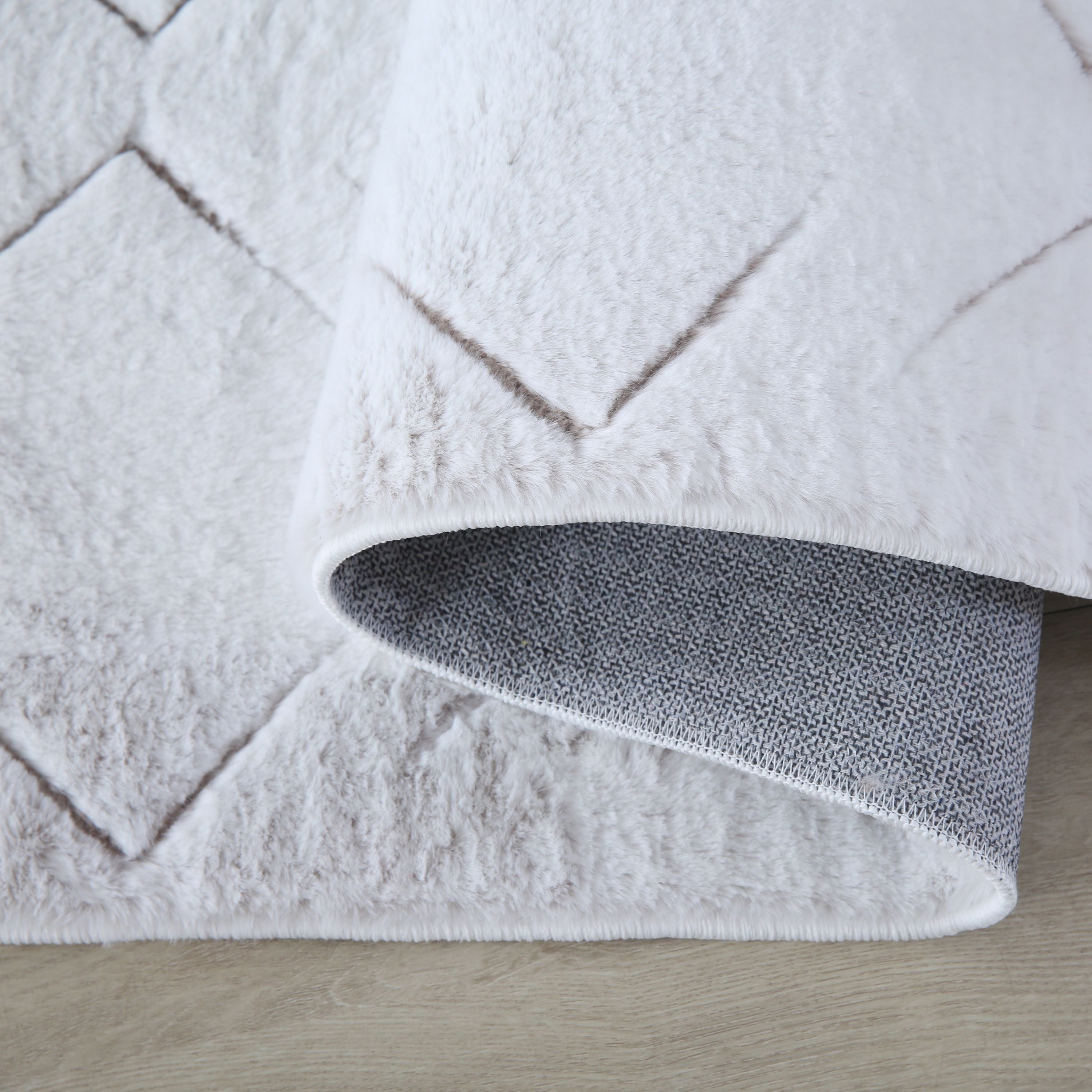 Teppich Wohnzimmer 3D Effekt Skandinavisches Design Soft Weich Felloptik