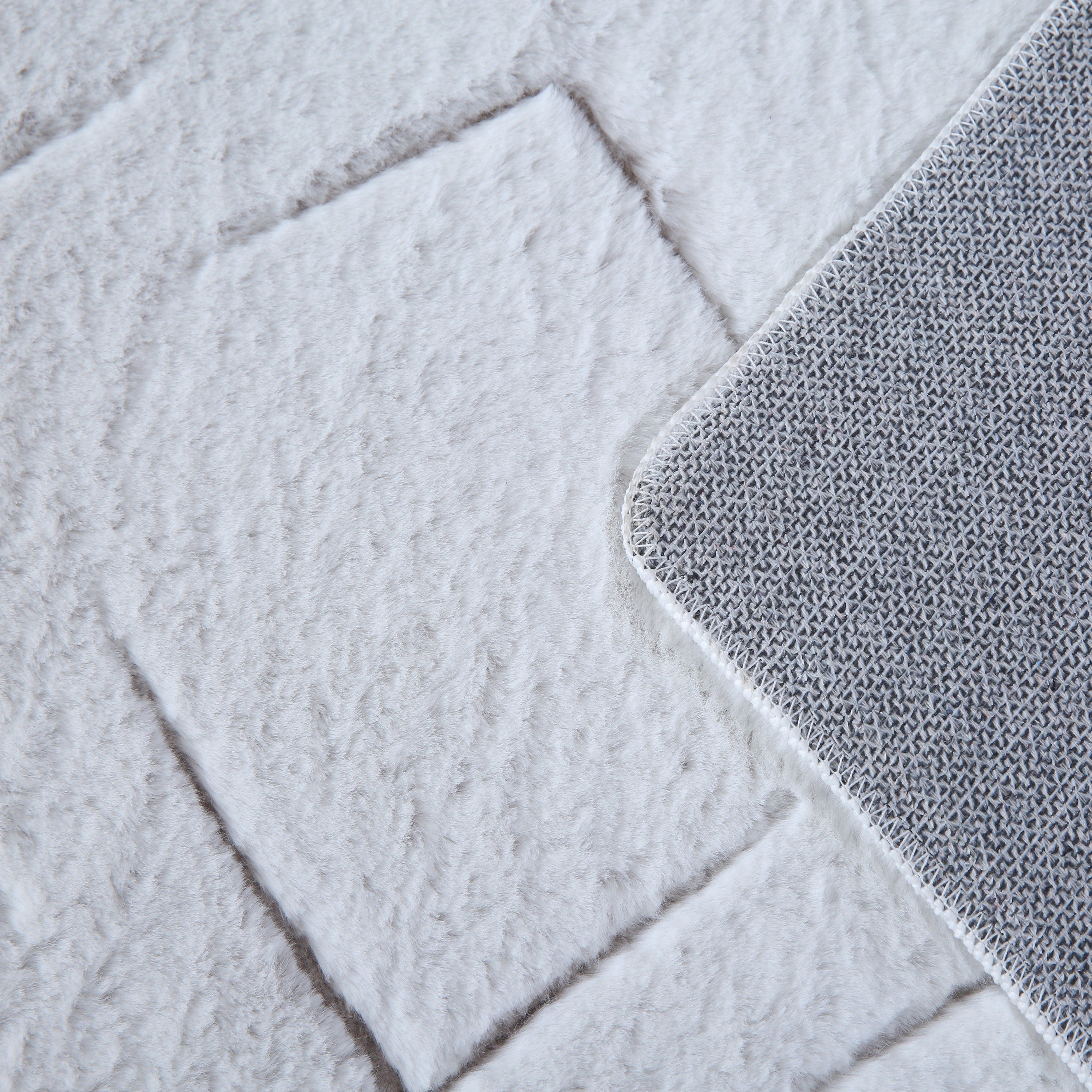 Teppich Wohnzimmer 3D Effekt Skandinavisches Design Soft Weich Felloptik