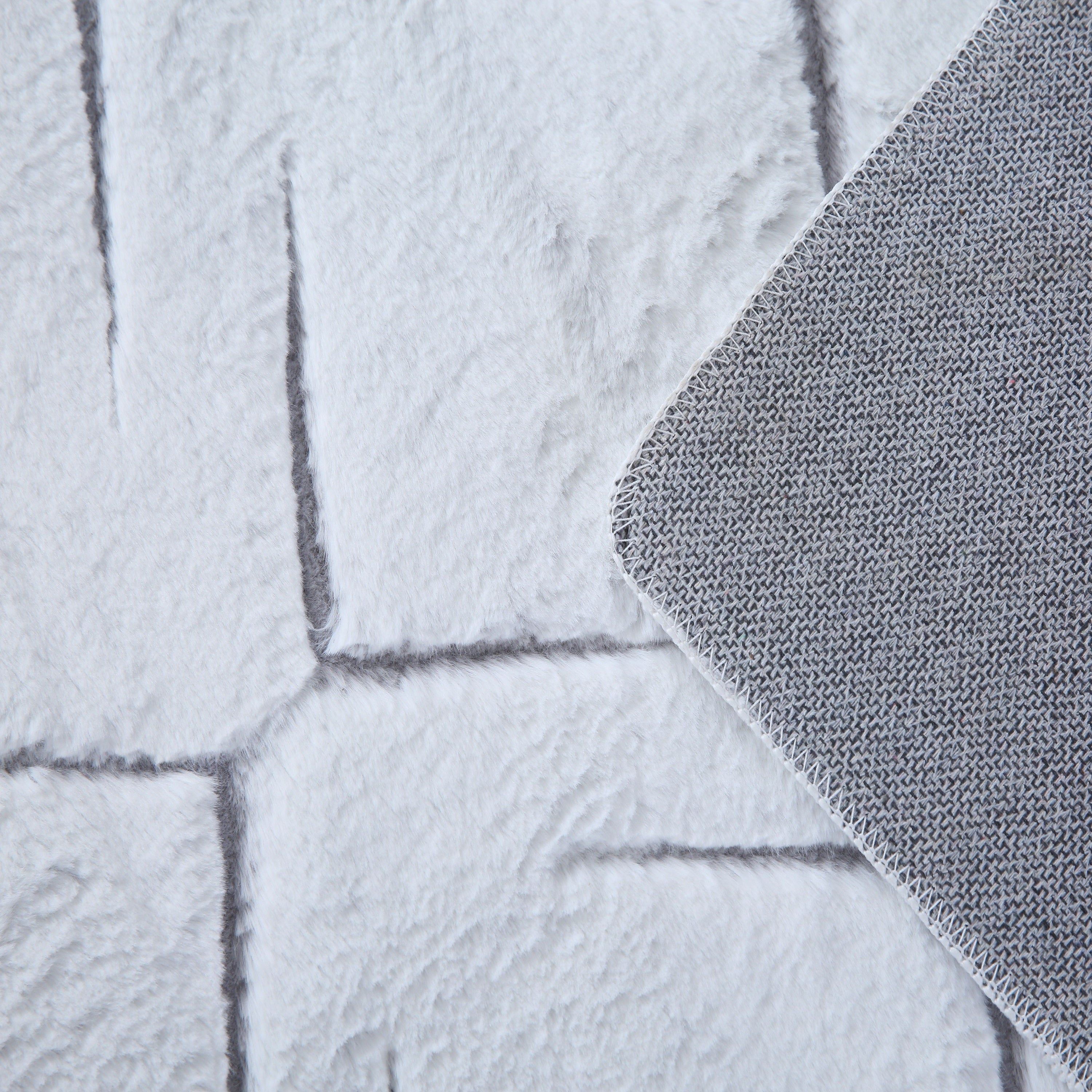 Teppich Wohnzimmer 3D Effekt Skandinavisches Design Soft Weich Felloptik