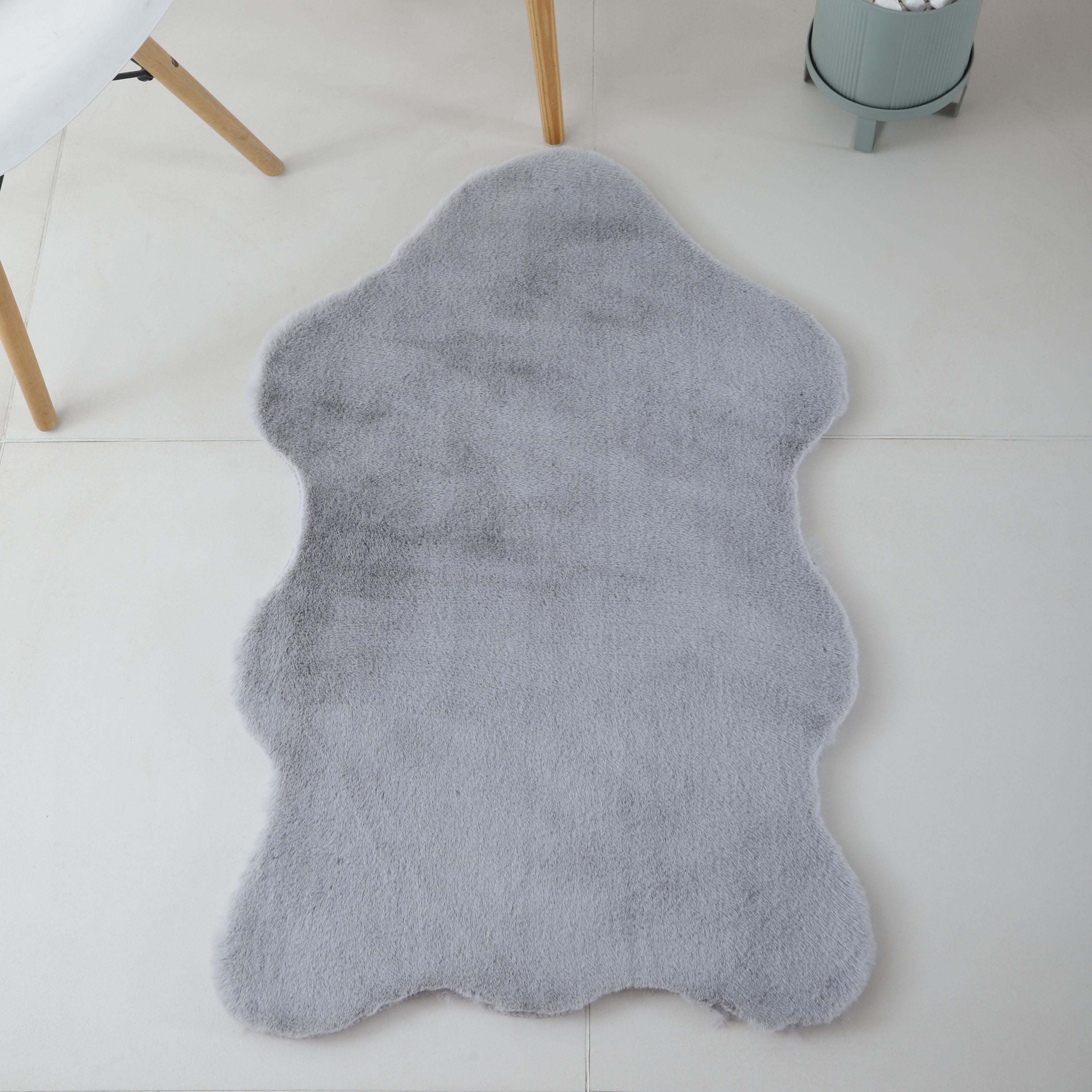 Tapis peluche uni forme peau de mouton tapis fausse fourrure chambre aspect fourrure
