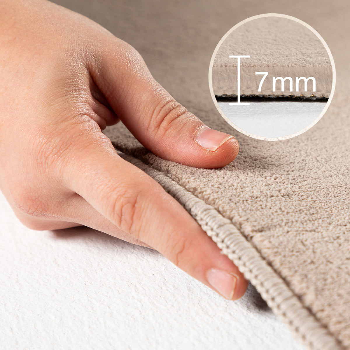 Carpettex Waschbarer Kurzflor Teppich Modern Einfarbig Weich