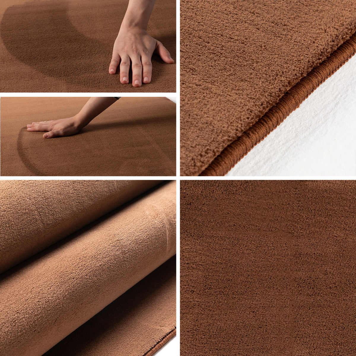 Carpettex Waschbarer Kurzflor Teppich Modern Einfarbig Weich