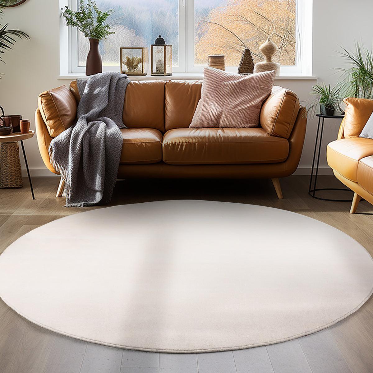 Carpettex Waschbarer Kurzflor Teppich Modern Einfarbig Weich