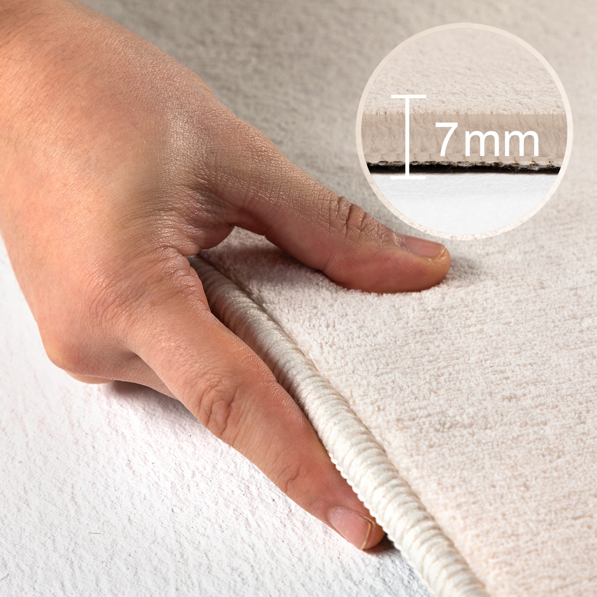 Carpettex Waschbarer Kurzflor Teppich Modern Einfarbig Weich