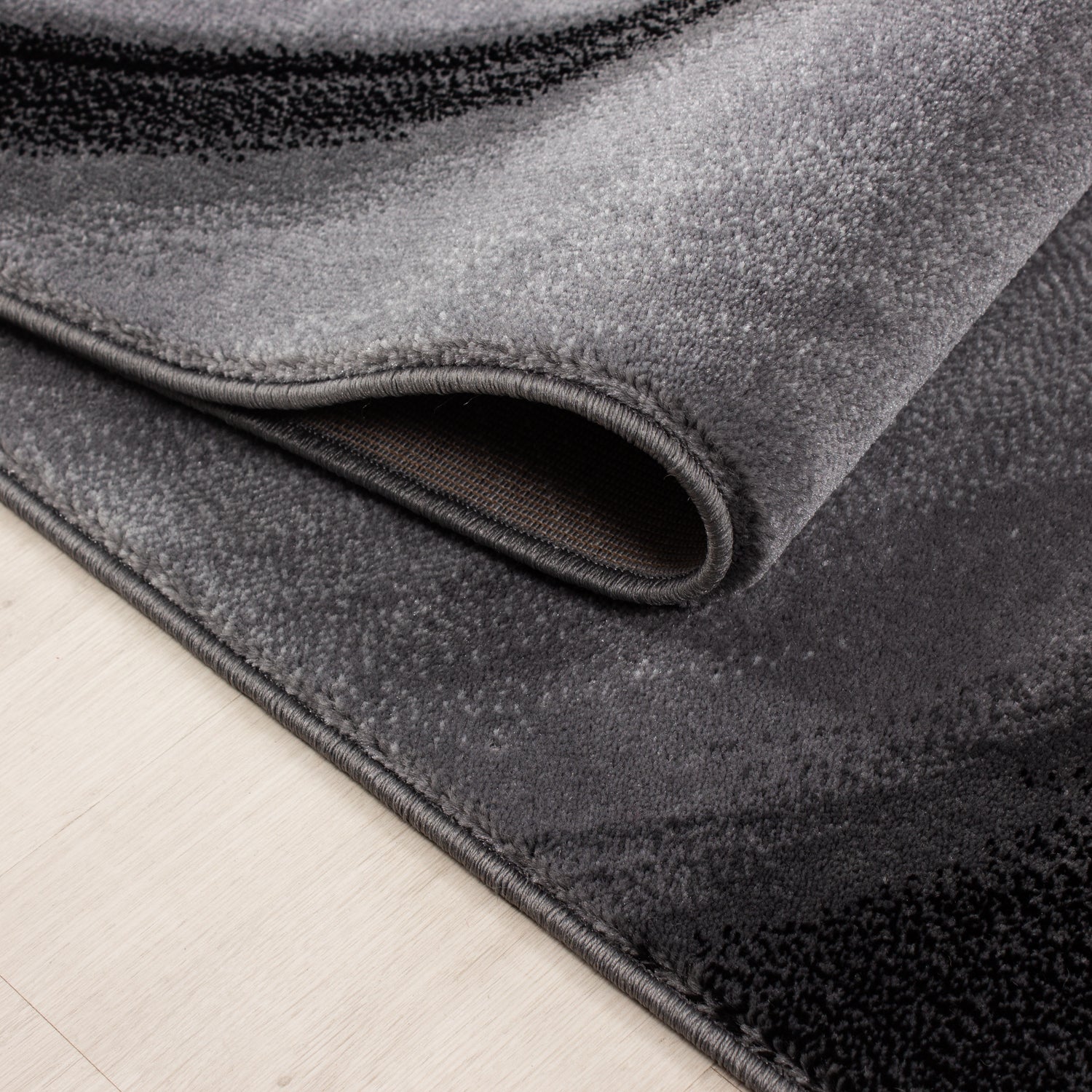 Modern Kurzflor Teppich Wohnzimmer Abstrakt Wellen Design Pflegeleicht