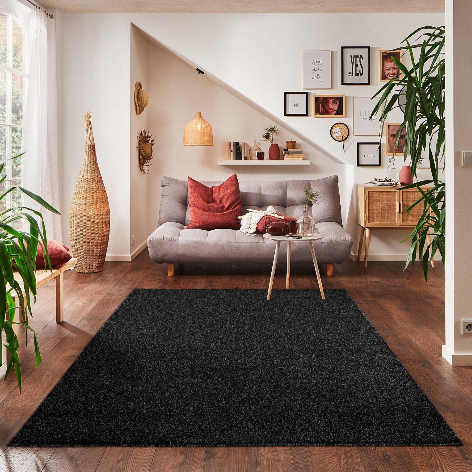 Solid color rug for living room, bedroom, runner, kitchen, short pile, soft
