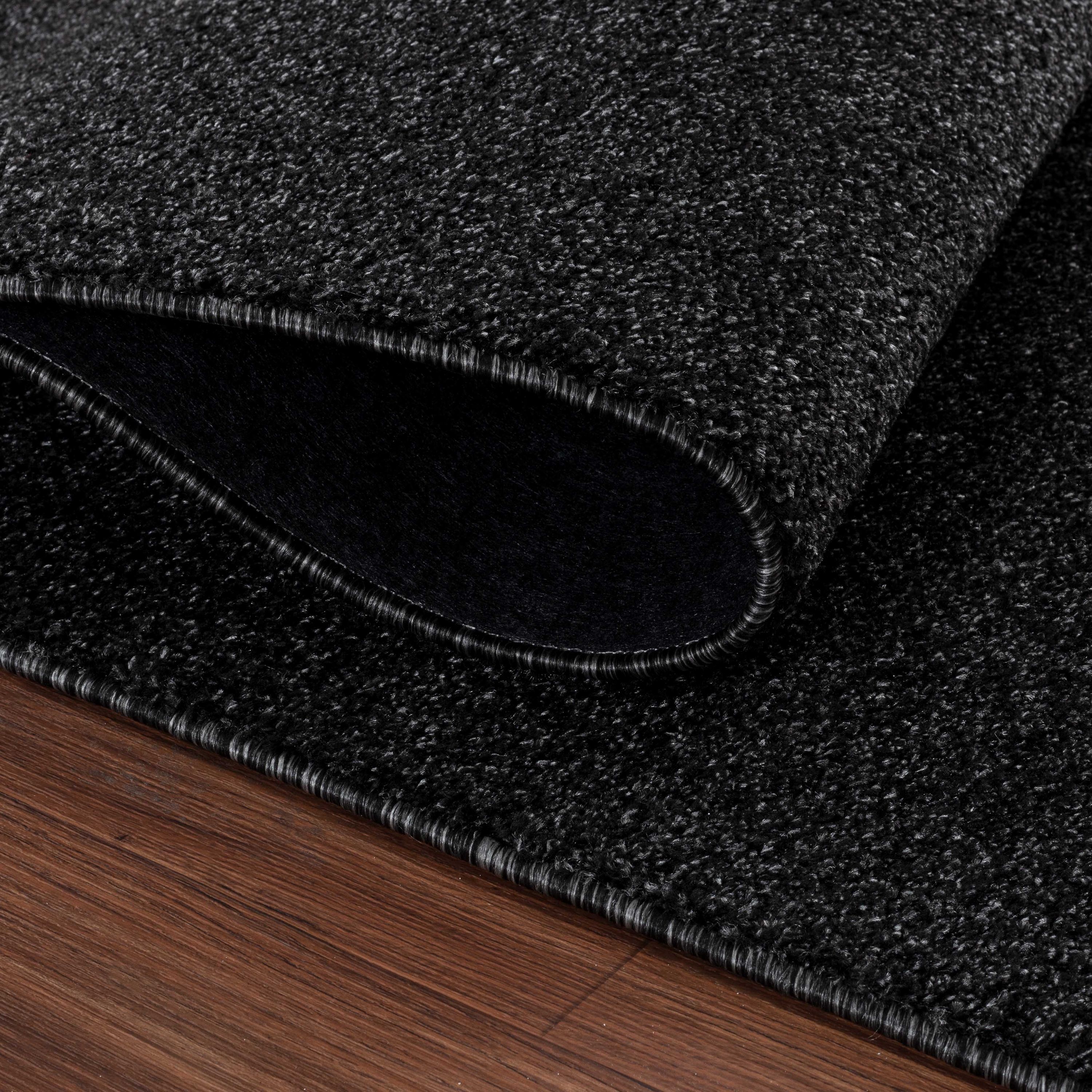 Tapis uni à poils courts pour salon, doux et moderne, dos design en feutre