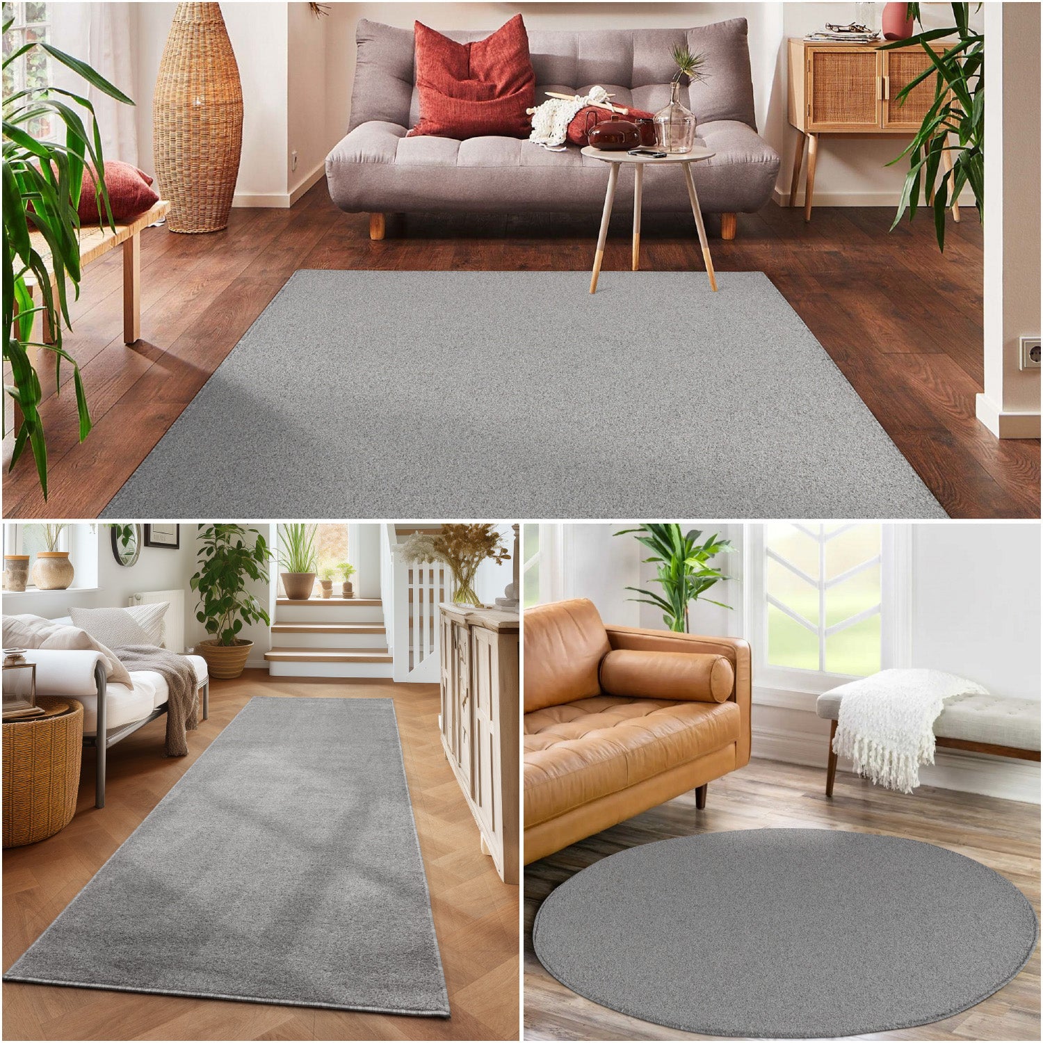 Einfarbiger Teppich Wohnzimmer Schlafzimmer Läufer Küchenteppich Kurzflor Weich