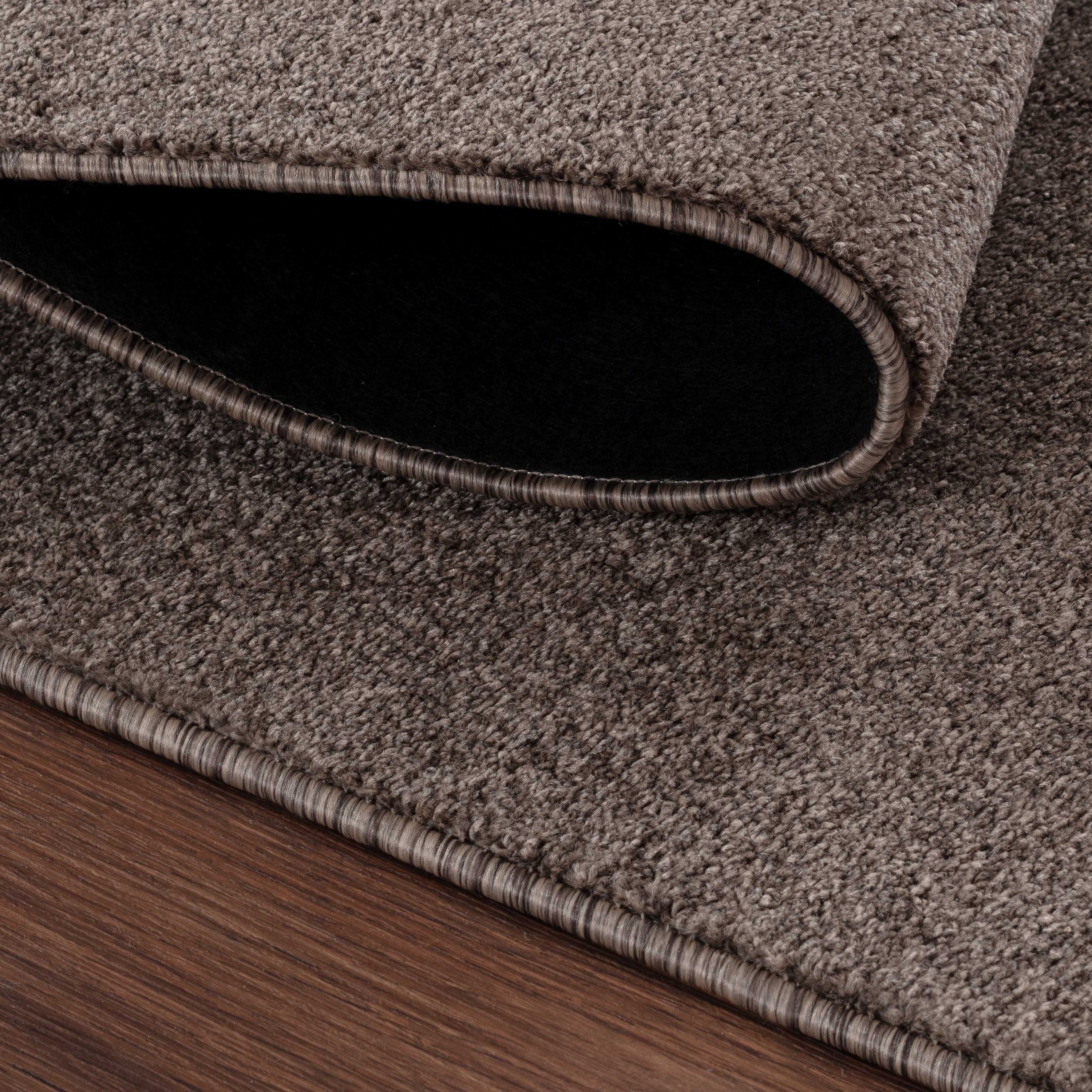 Einfarbiger Teppich Wohnzimmer Schlafzimmer Küchenteppich Kurzflor Weich Mocca
