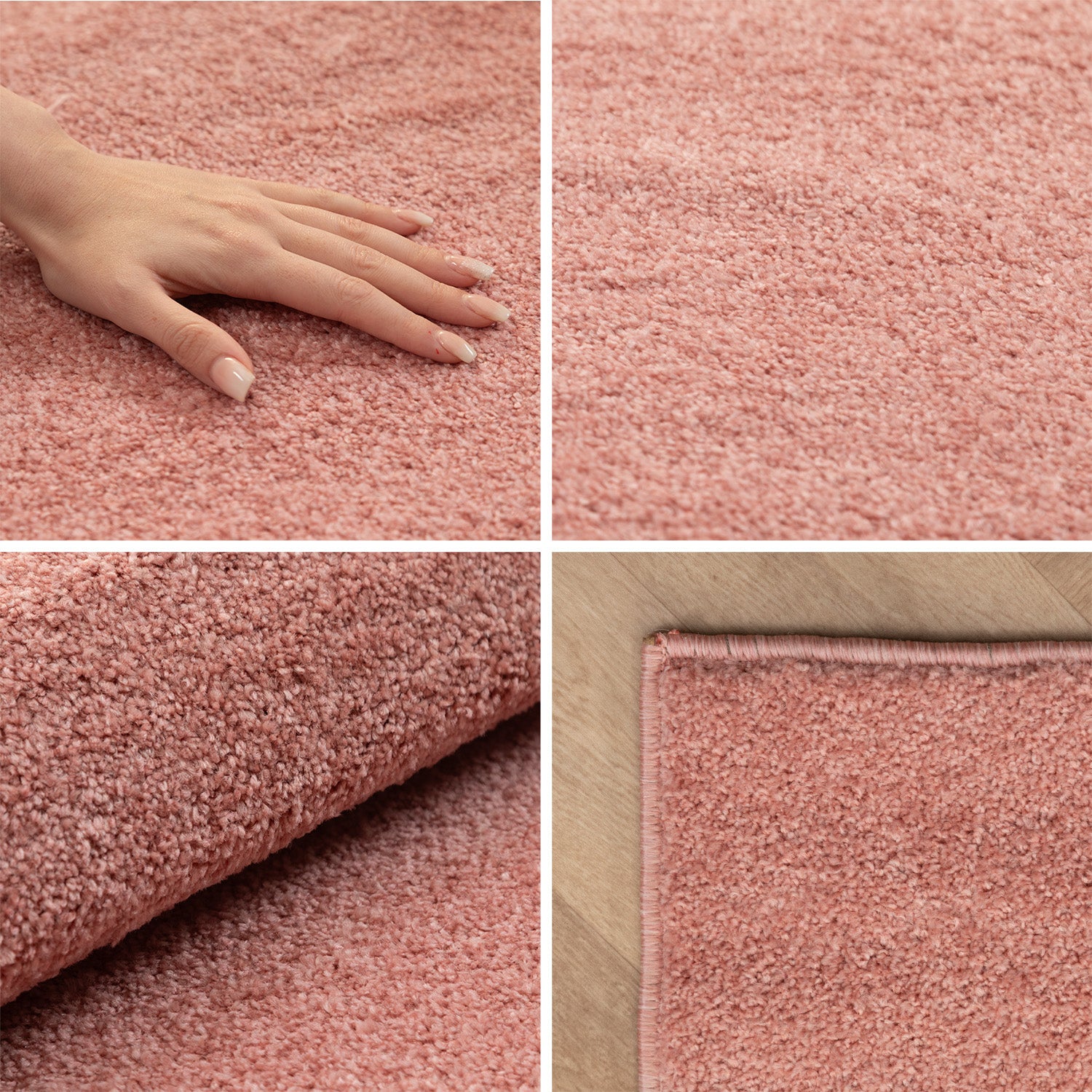 Einfarbiger Teppich Wohnzimmer Schlafzimmer Läufer Küchenteppich Kurzflor Weich