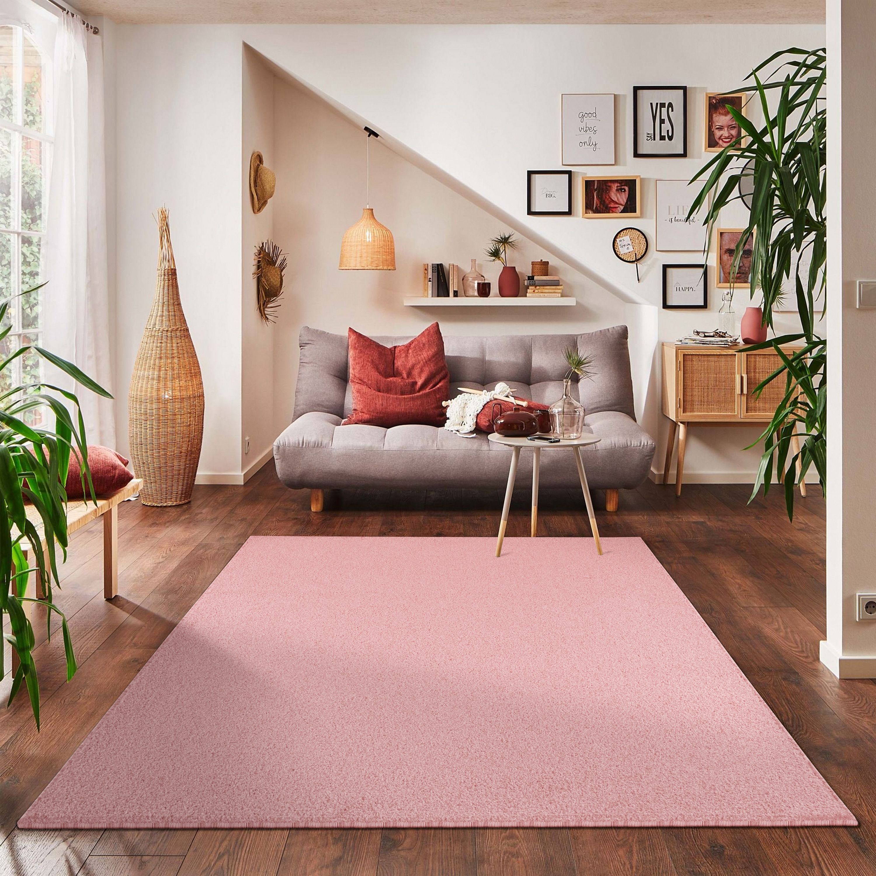 Einfarbiger Teppich Wohnzimmer Schlafzimmer Läufer Küchenteppich Kurzflor Weich
