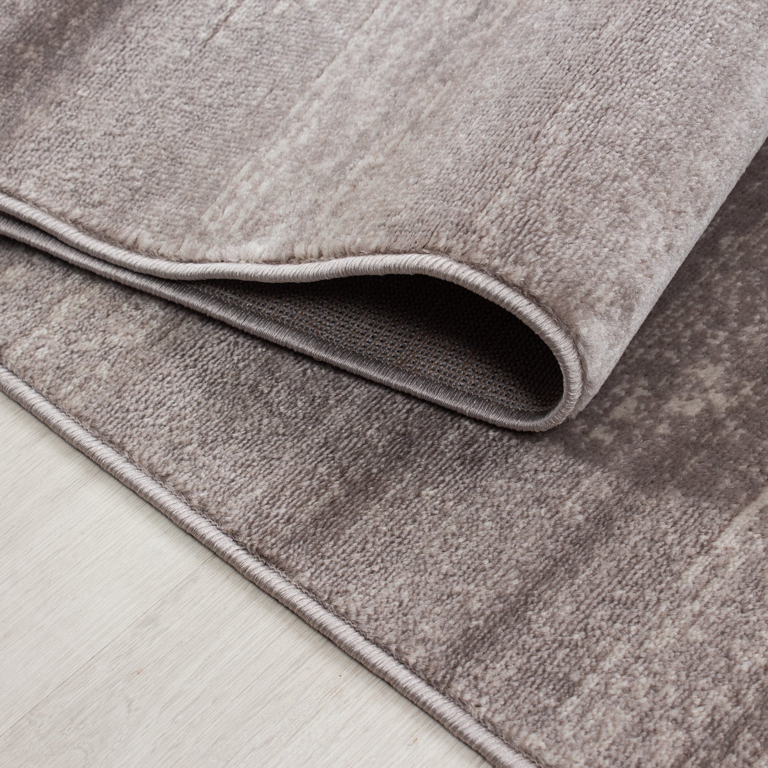 Bettumrandung Läuferset 3 teilig Teppich Kurzflor Einfarbig Läufer Meliert Beige