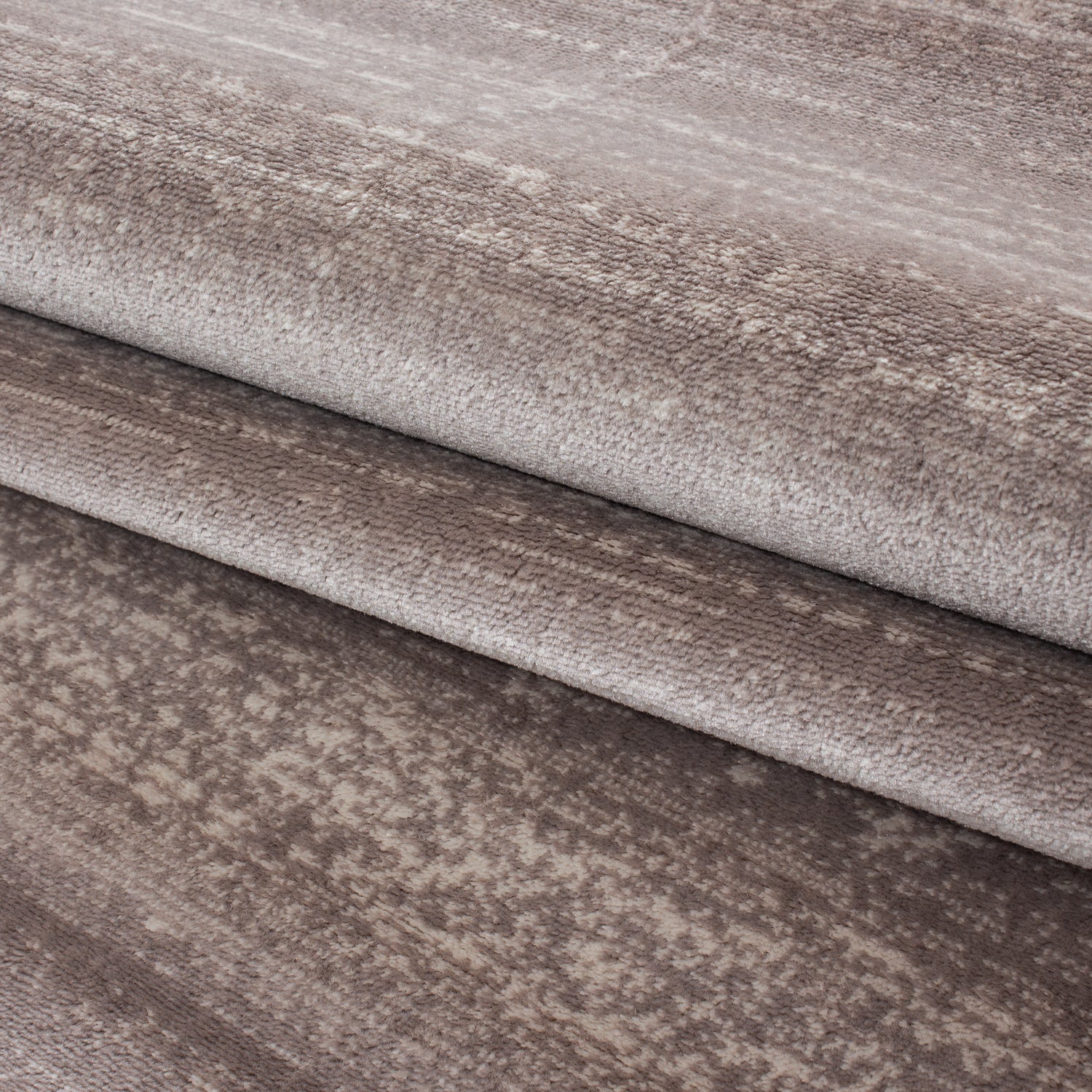 Bettumrandung Läuferset 3 teilig Teppich Kurzflor Einfarbig Läufer Meliert Beige