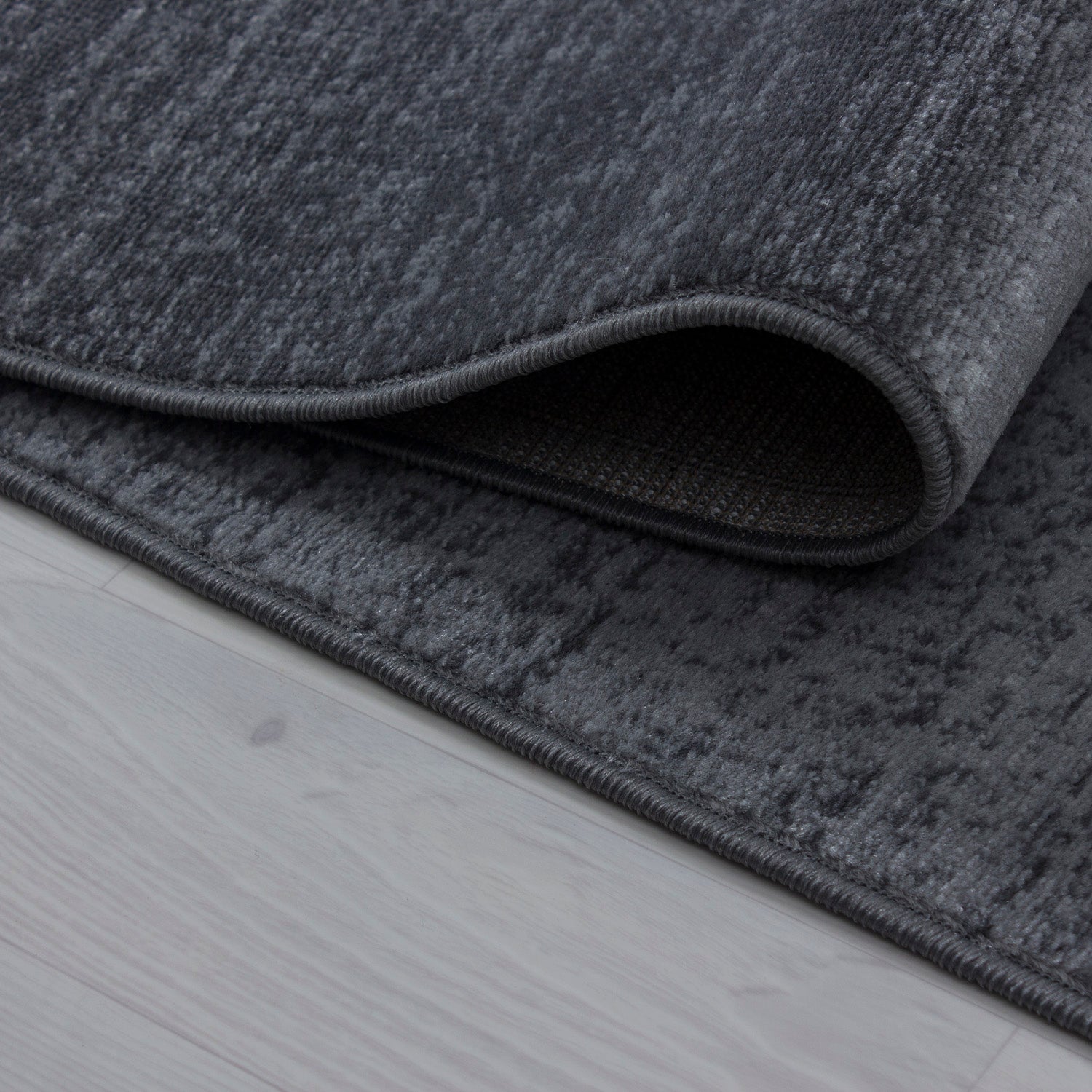 Bettumrandung Läuferset 3 teilig Teppich kurzflor Stern muster Schwarz Grau