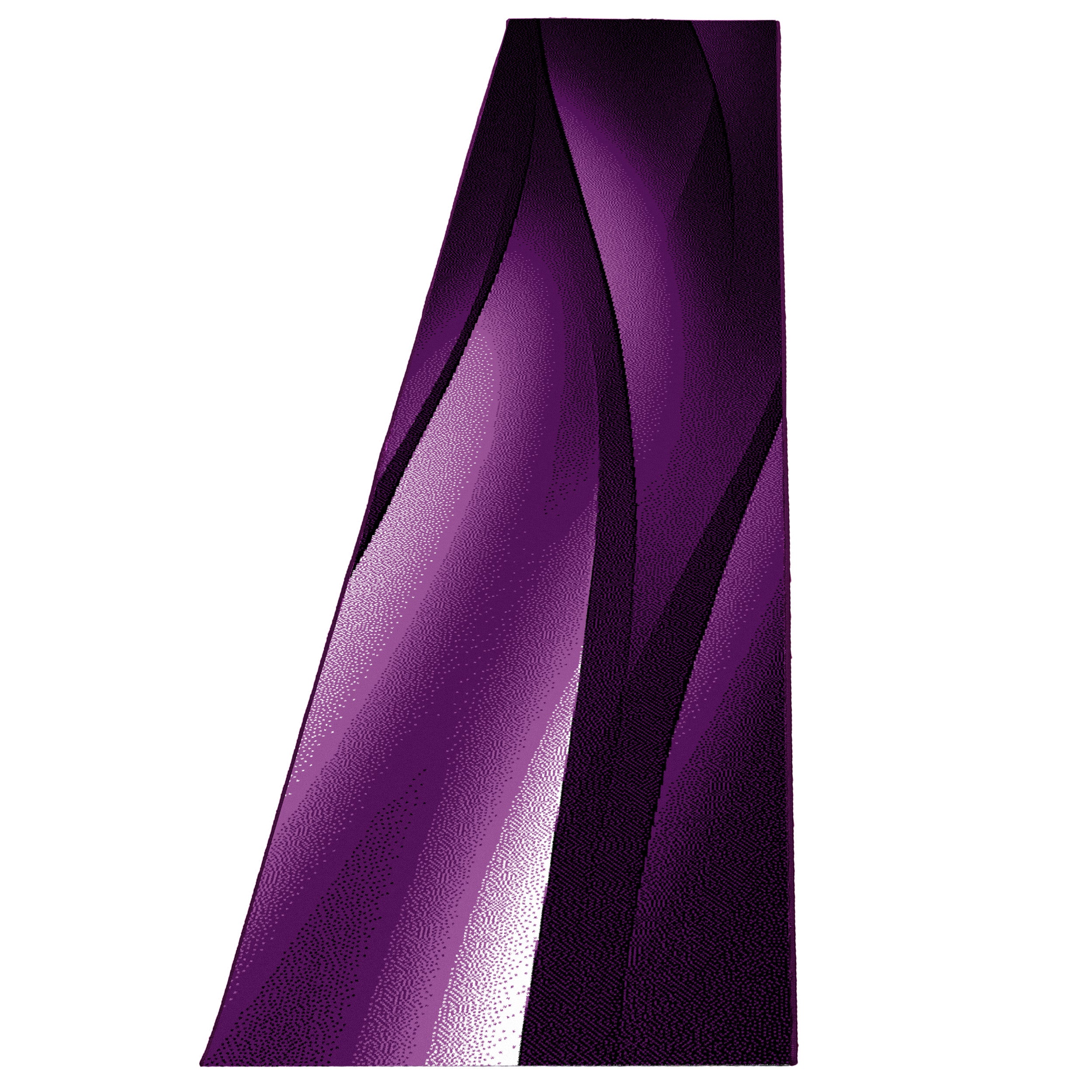 Bettumrandung Läuferset 3 teilig Teppich Abstrakt Wellen Muster Schwarz Lila