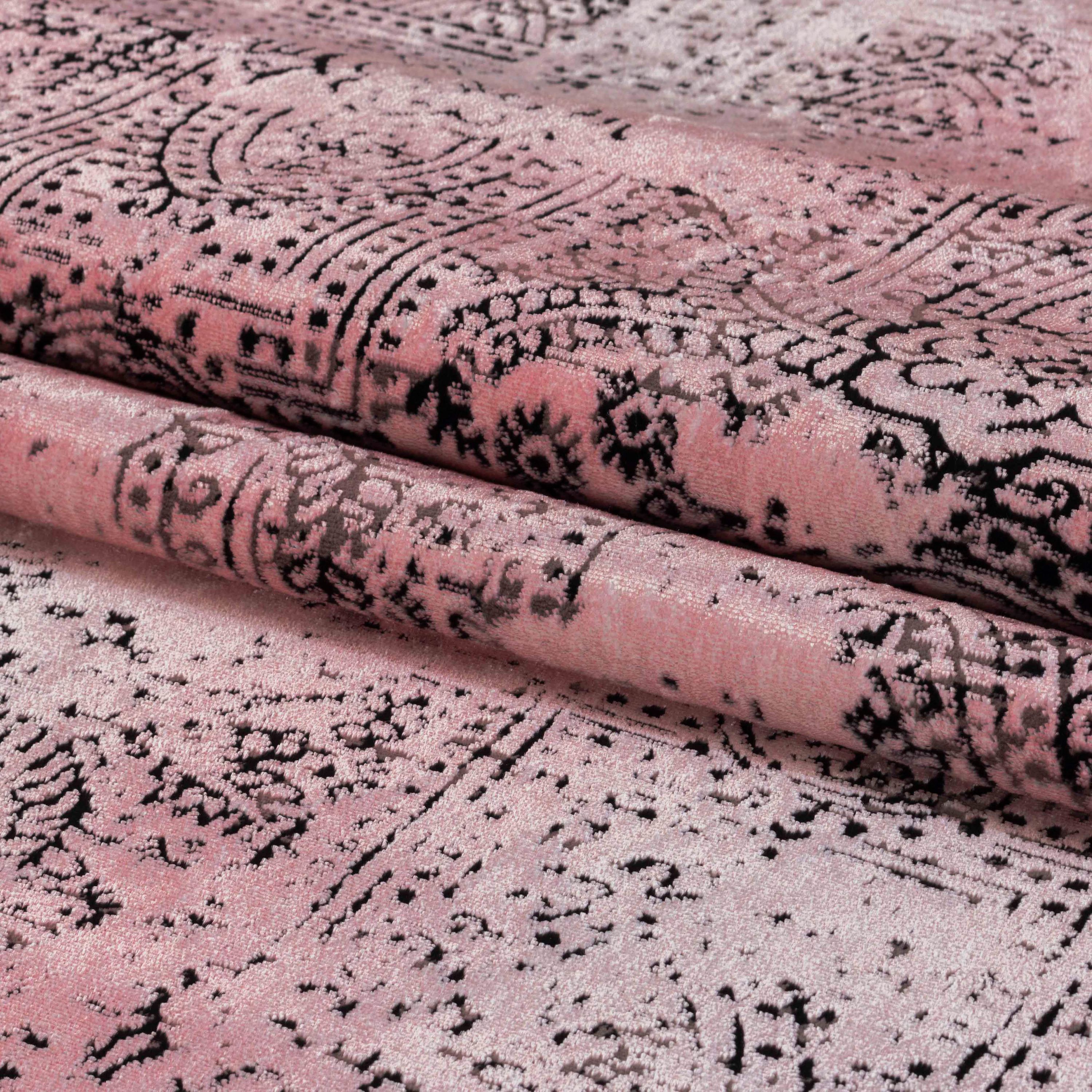 Kurzflor Dünner Teppich Vintage Design Viskose Optik Weich Teppich Wohnzimmer
