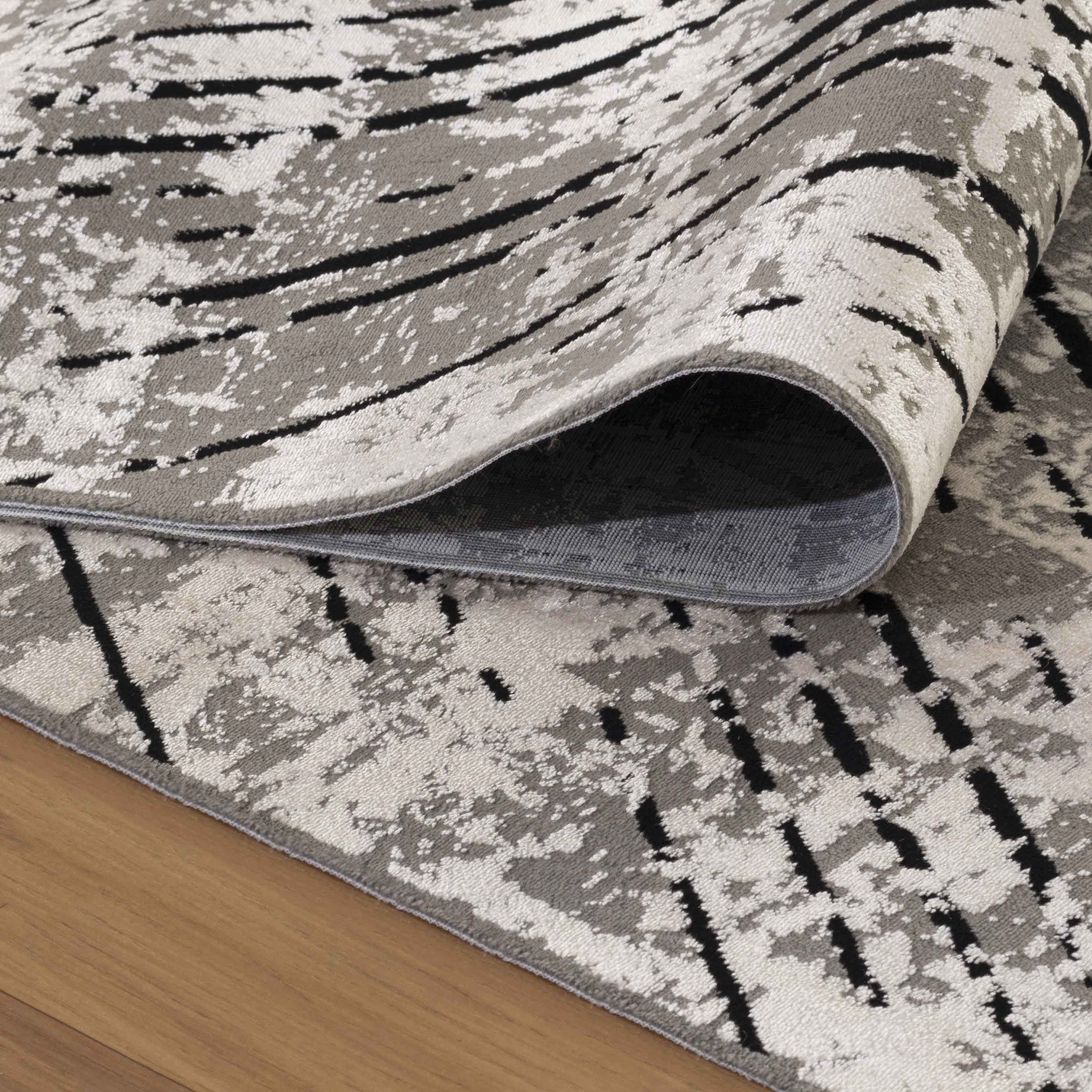 Modern Kurzflor Dünner Teppich Vintage Design Viskose Optik Teppich Wohnzimmer