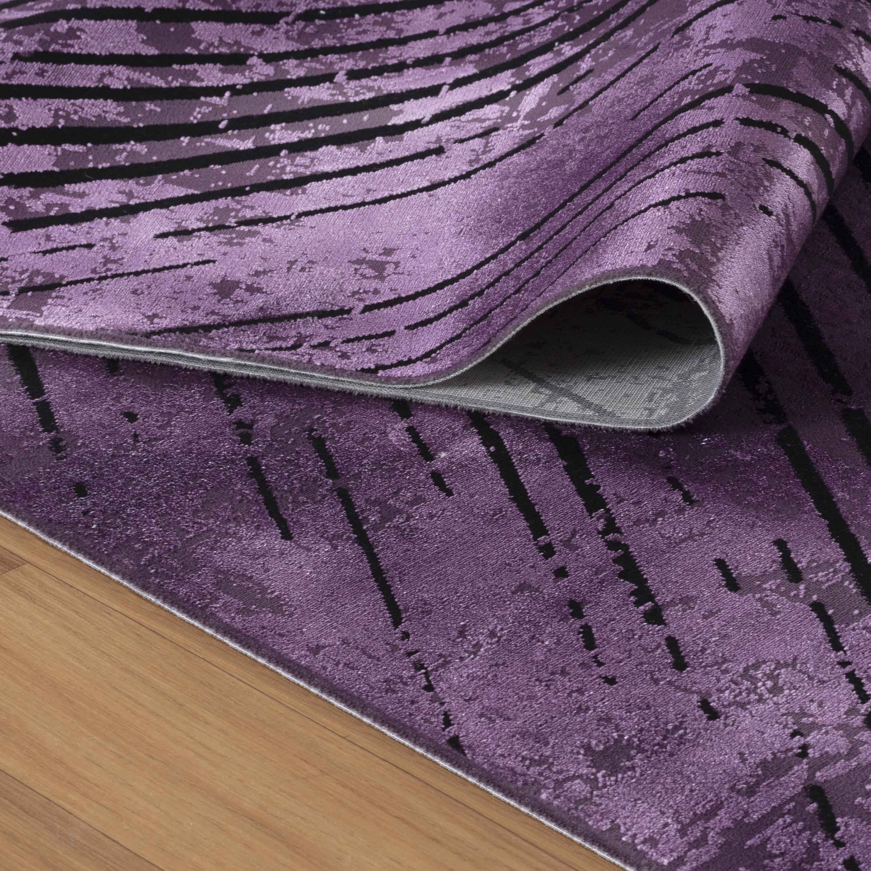 Modern Kurzflor Dünner Teppich Vintage Design Viskose Optik Teppich Wohnzimmer