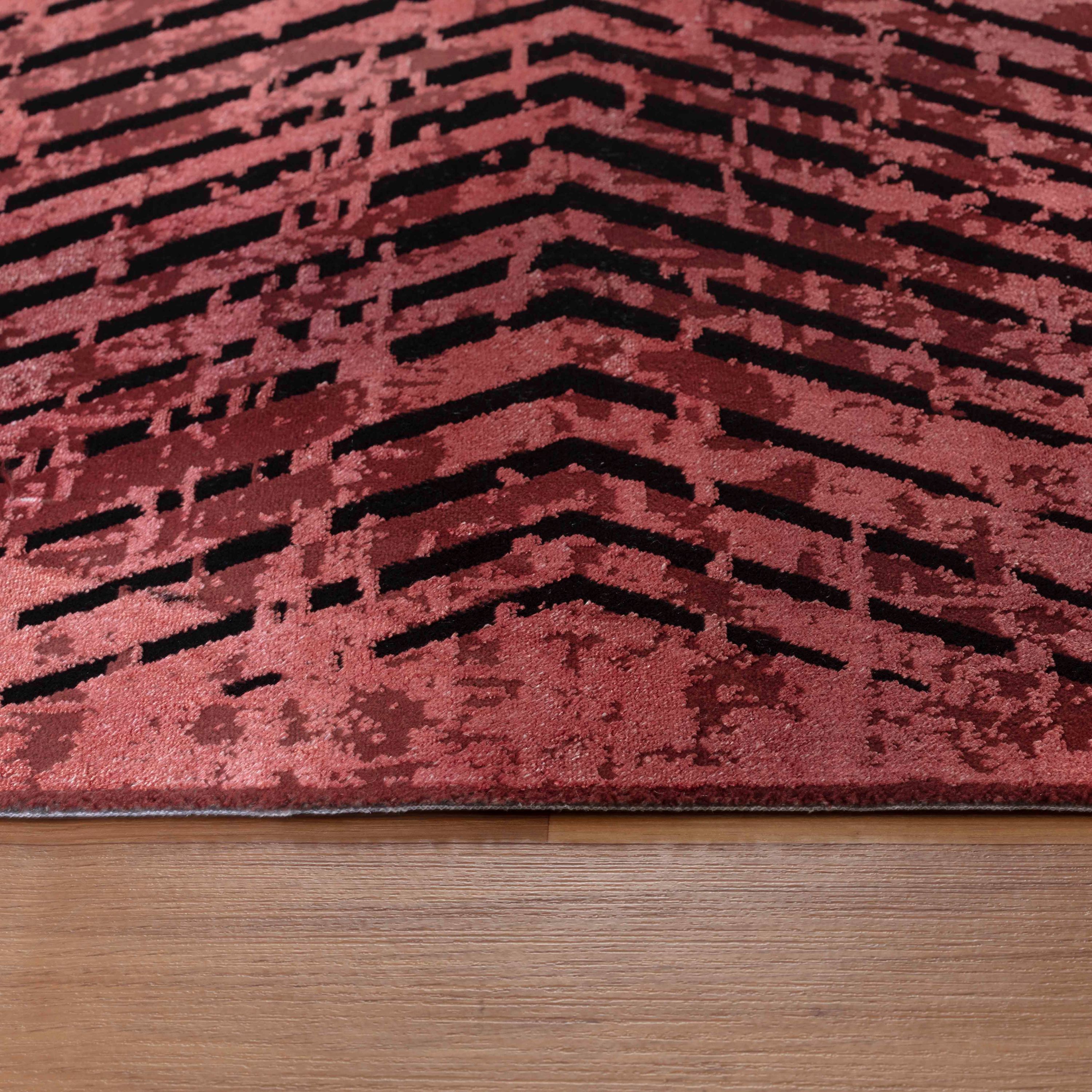Tapis moderne à poils courts et fins, design vintage, aspect viscose, pour salon