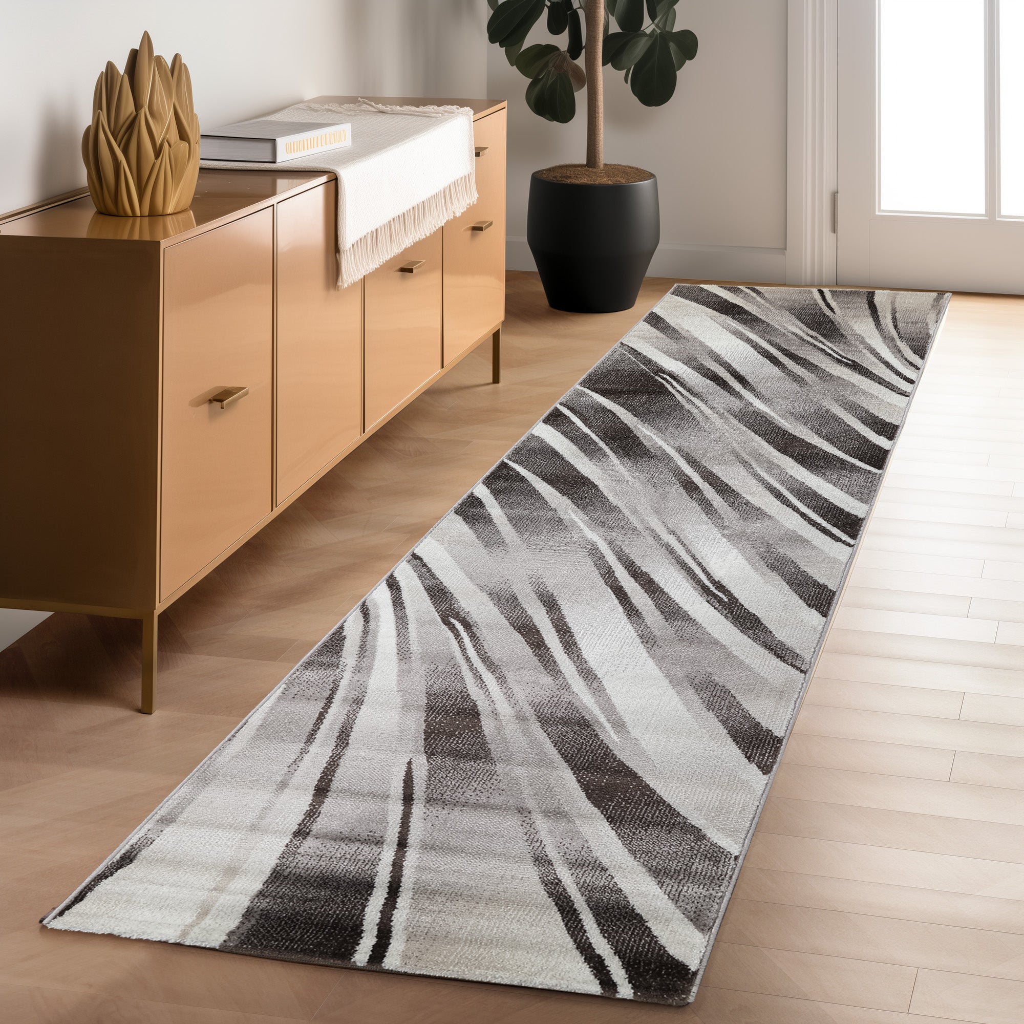 Teppich Wohnzimmer Schlafzimmer Modern Kurzflor Abstrakt Wellen Design Robust