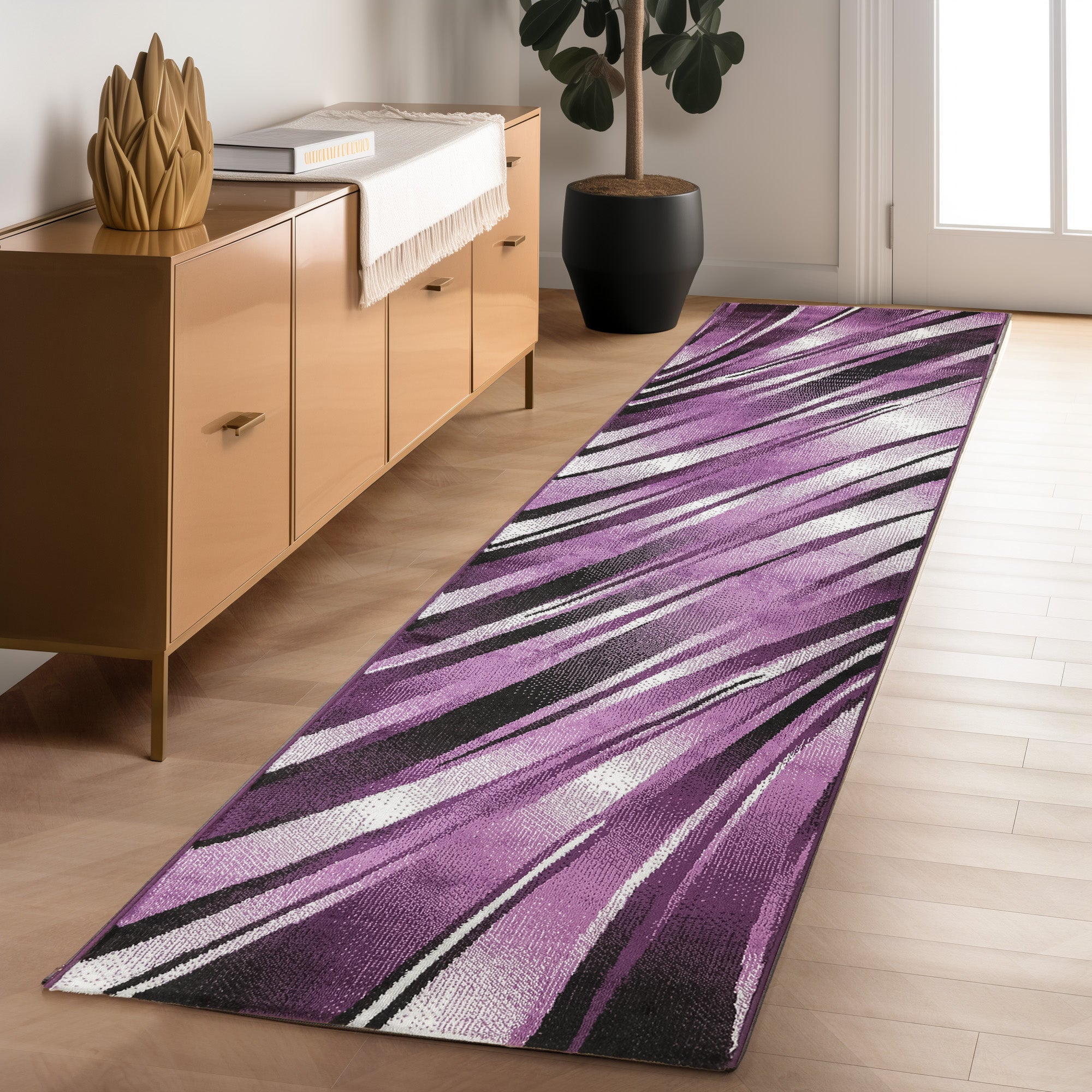 Teppich Wohnzimmer Schlafzimmer Modern Kurzflor Abstrakt Wellen Design Robust