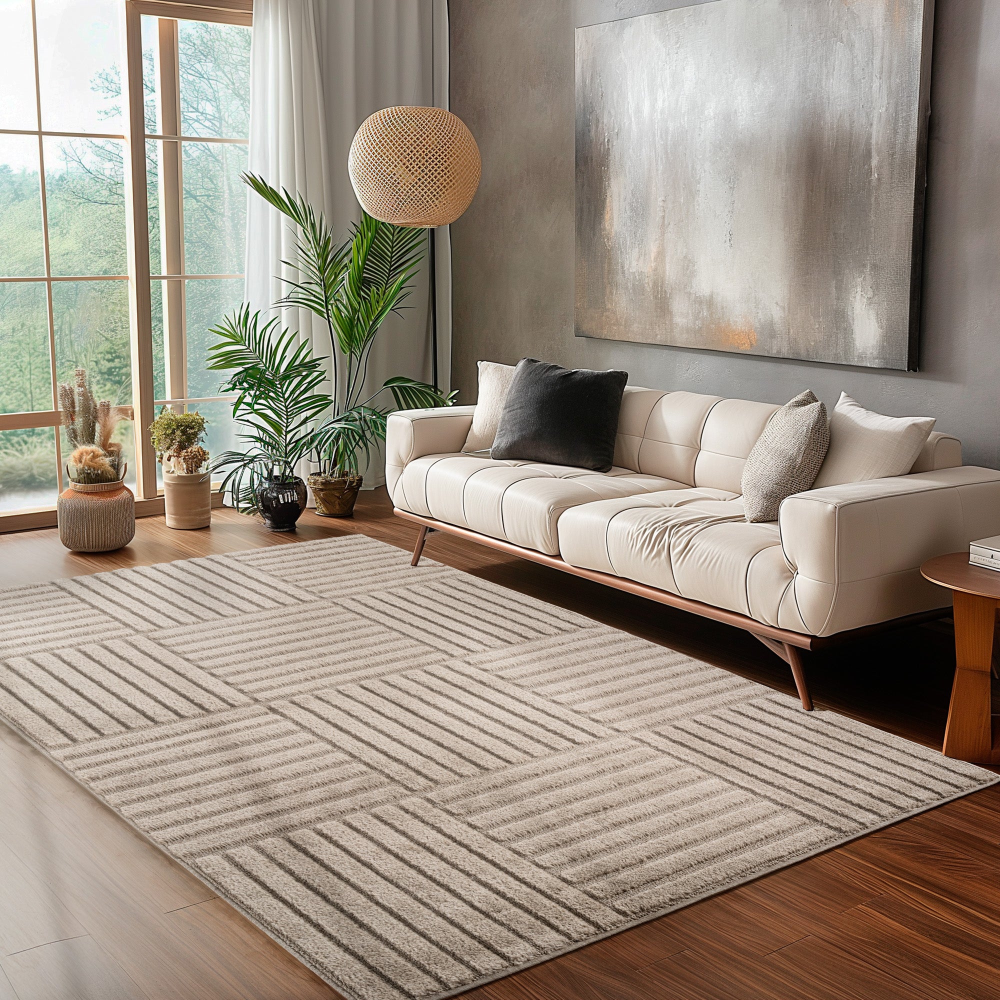 Teppich Wohnzimmer Schlafzimmer Küchenteppich Boho Stil Pflegeleicht Design