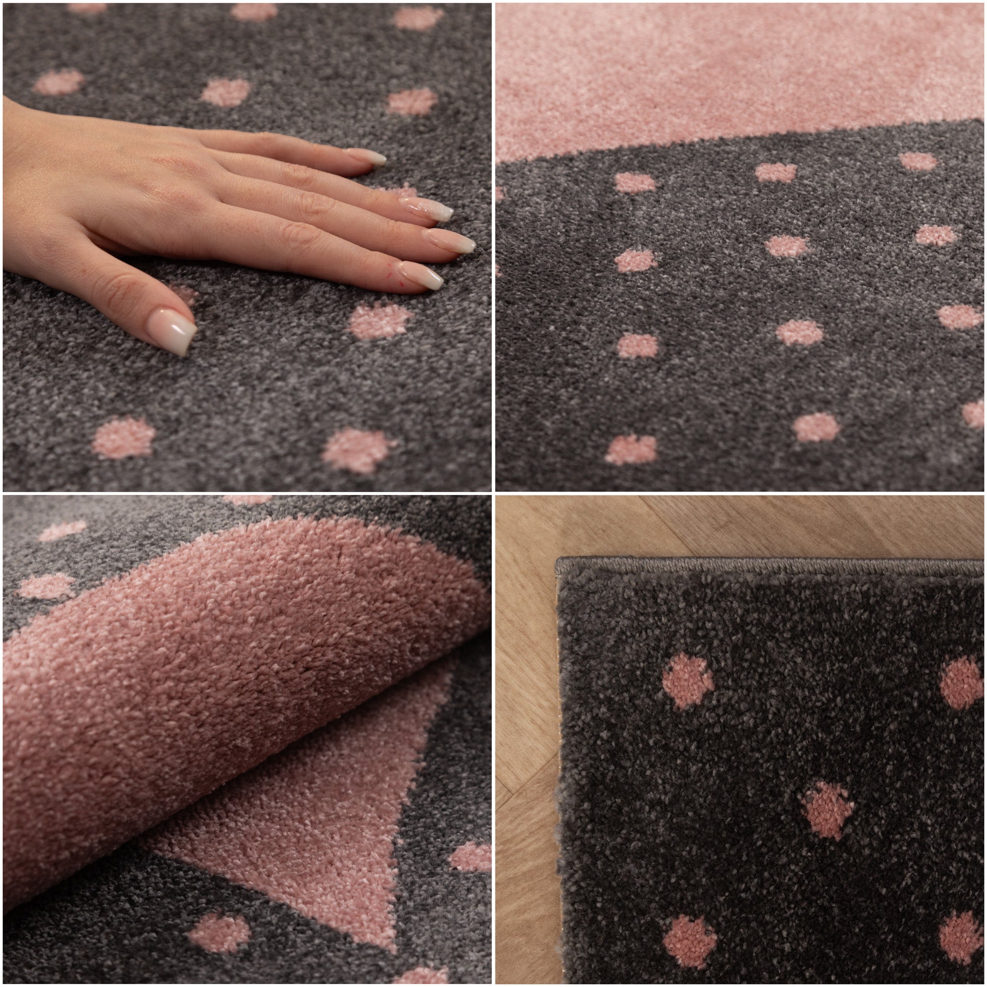Kinderteppich Kinderzimmer Herz Design Kinder Teppich Babyzimmer Weicher Flor
