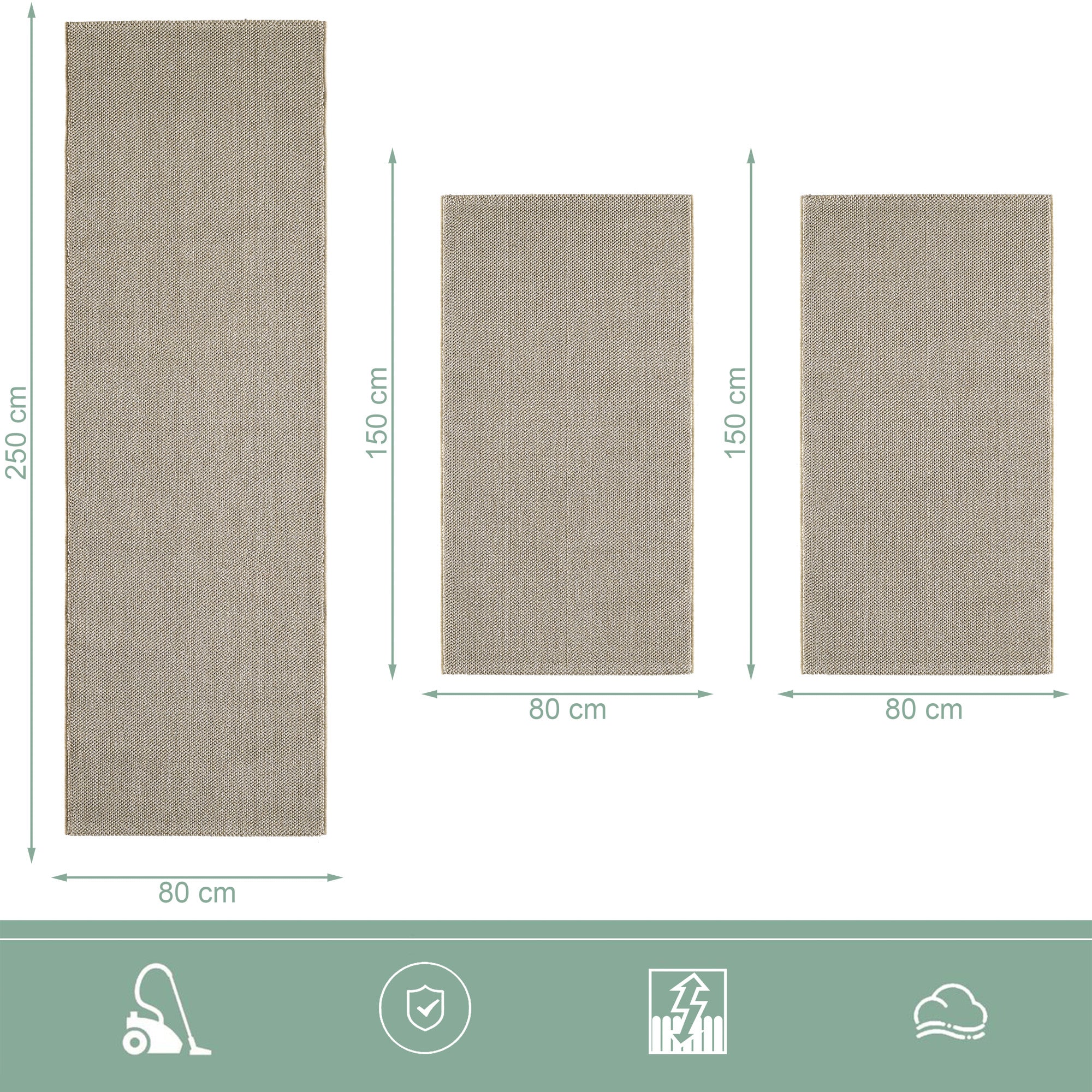 Bettumrandung Teppich Läufer mit Cut-Loop Struktur, Schlafzimmer Teppich Deko