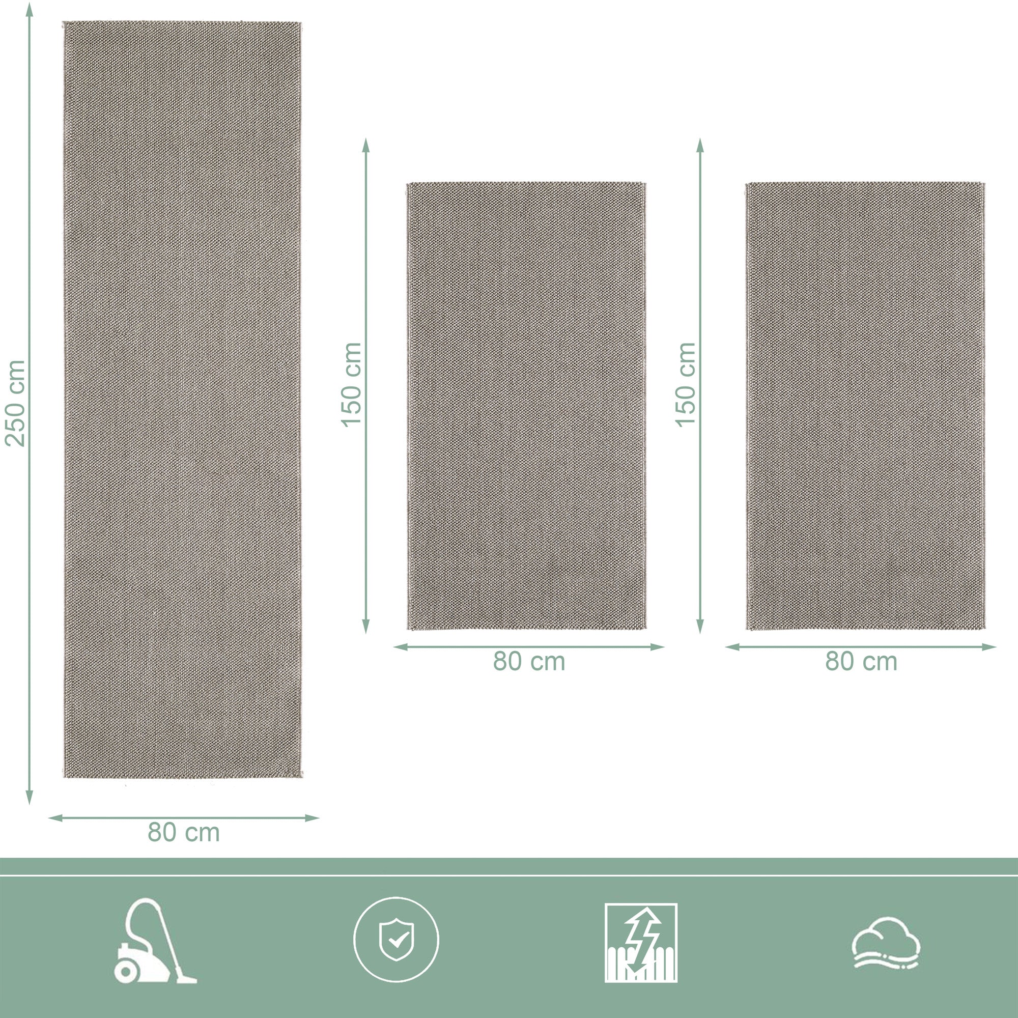 Bettumrandung Teppich Läufer mit Cut-Loop Struktur, Schlafzimmer Teppich Deko