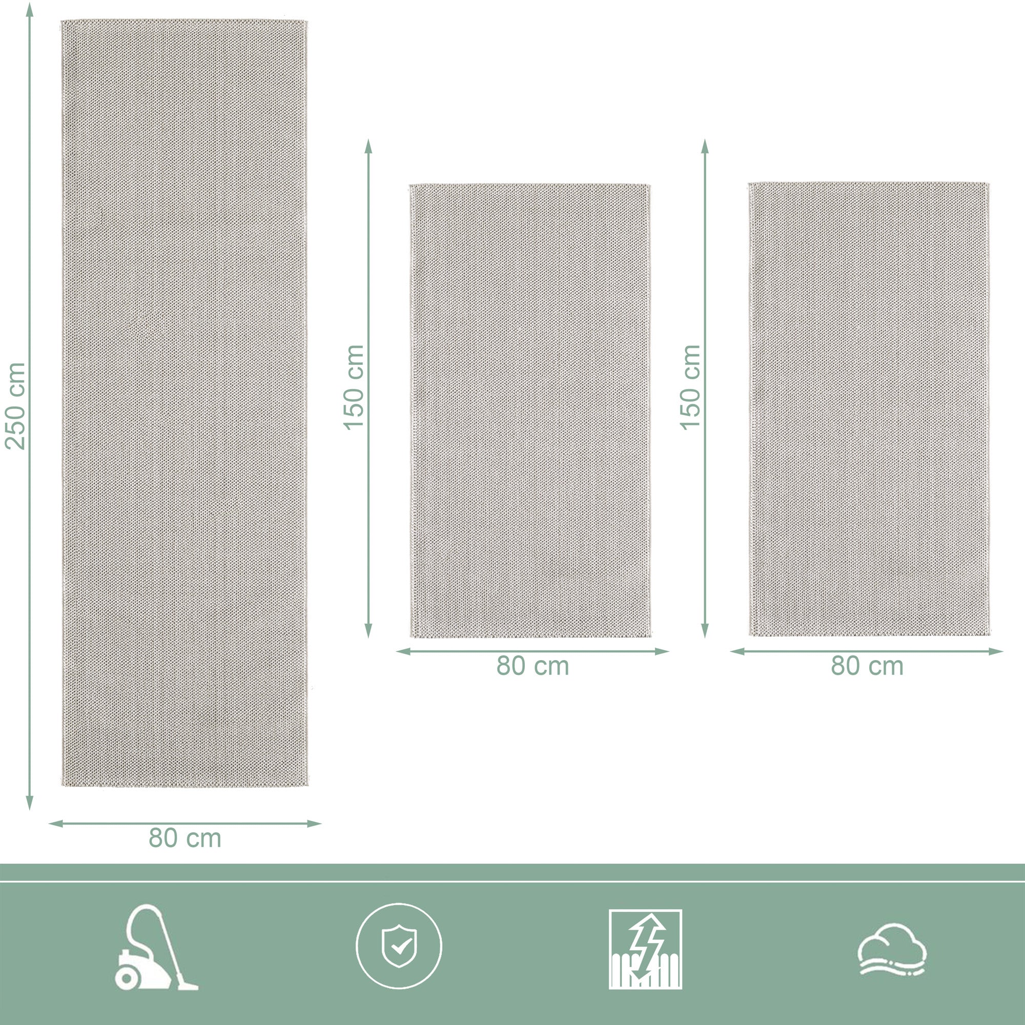 Bettumrandung Teppich Läufer mit Cut-Loop Struktur, Schlafzimmer Teppich Deko