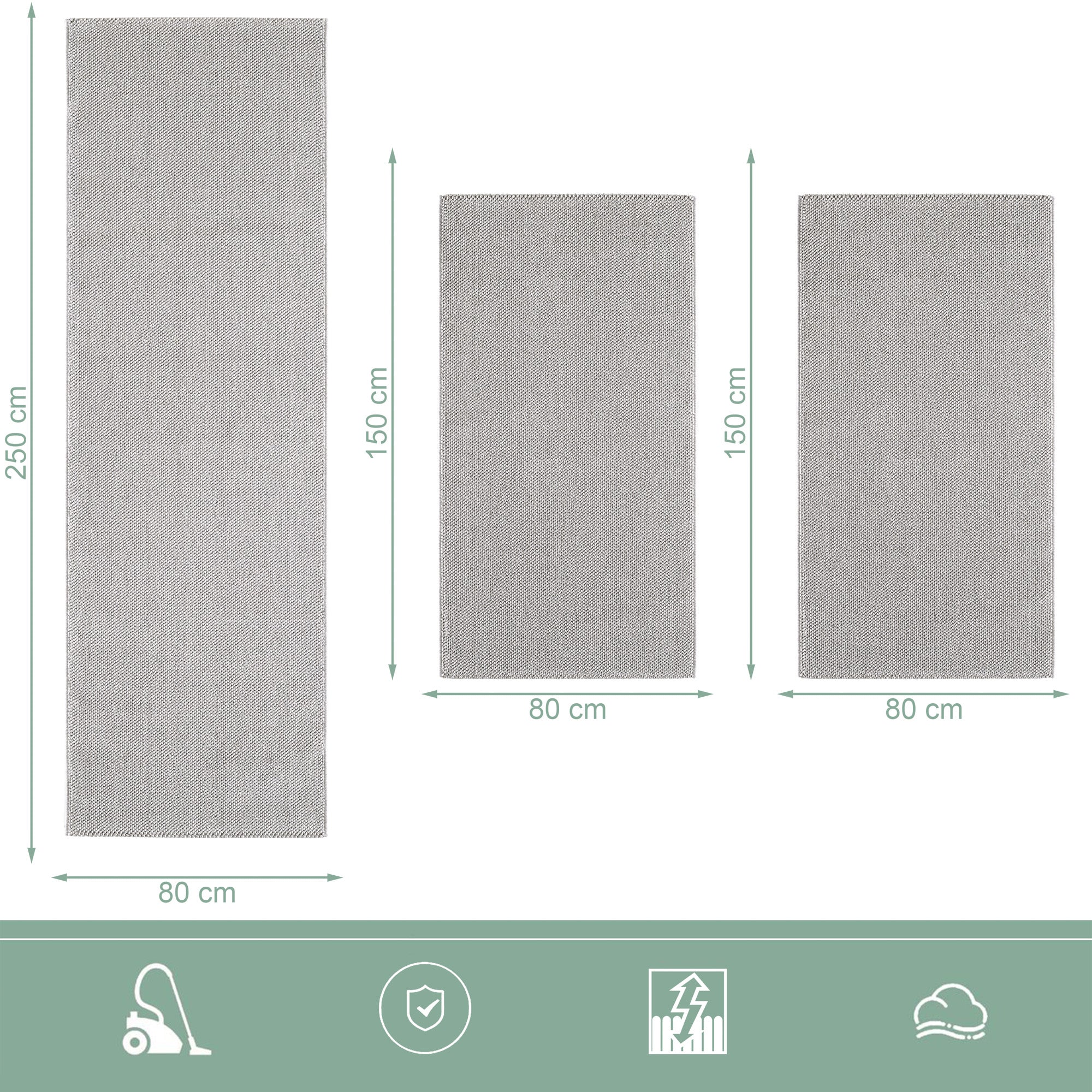 Bettumrandung Teppich Läufer mit Cut-Loop Struktur, Schlafzimmer Teppich Deko