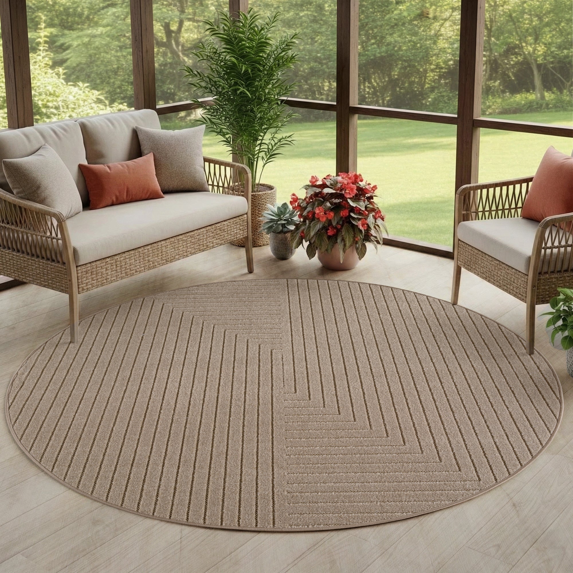 Carpettex Indoor & Outdoor Carpet, Weatherproof, Living Room/Balcony, Washable, Beige