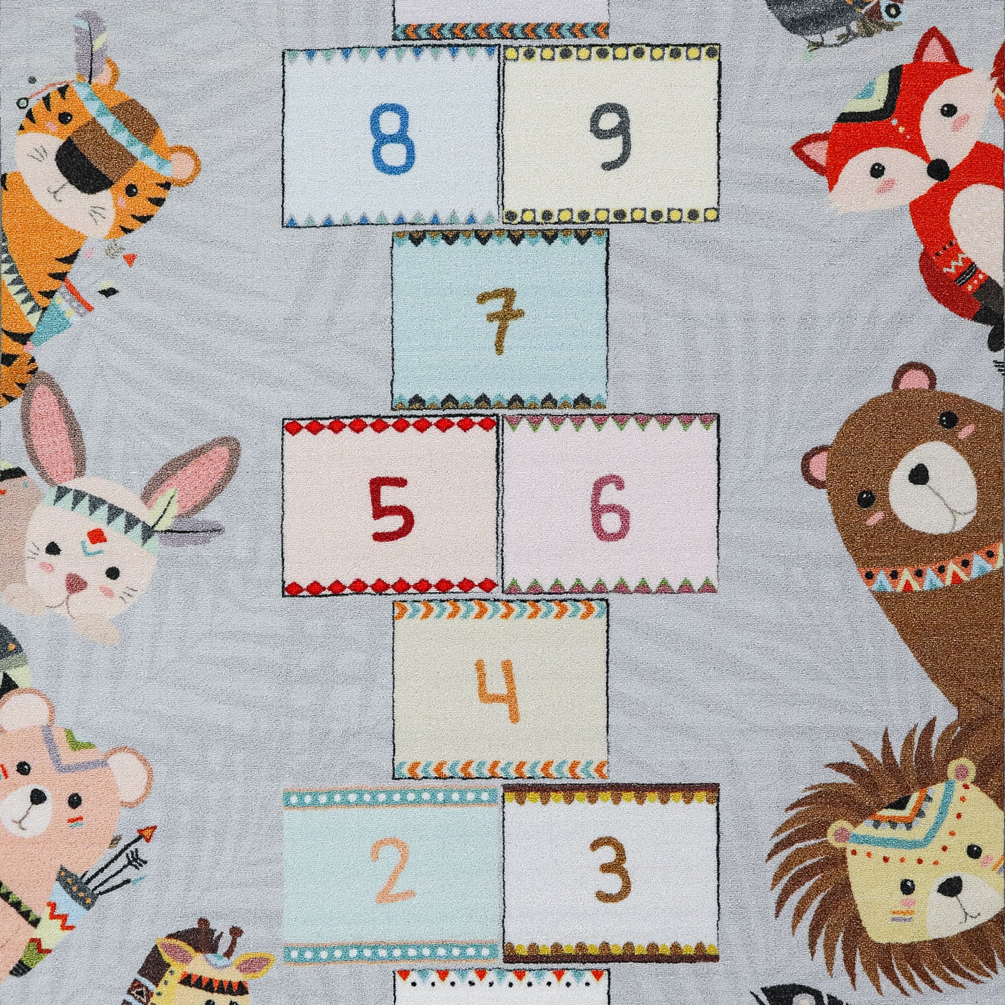 Kinderteppich Jungen oder Mädchen Himmel Hölle Spielteppich Rutschfest Waschbar