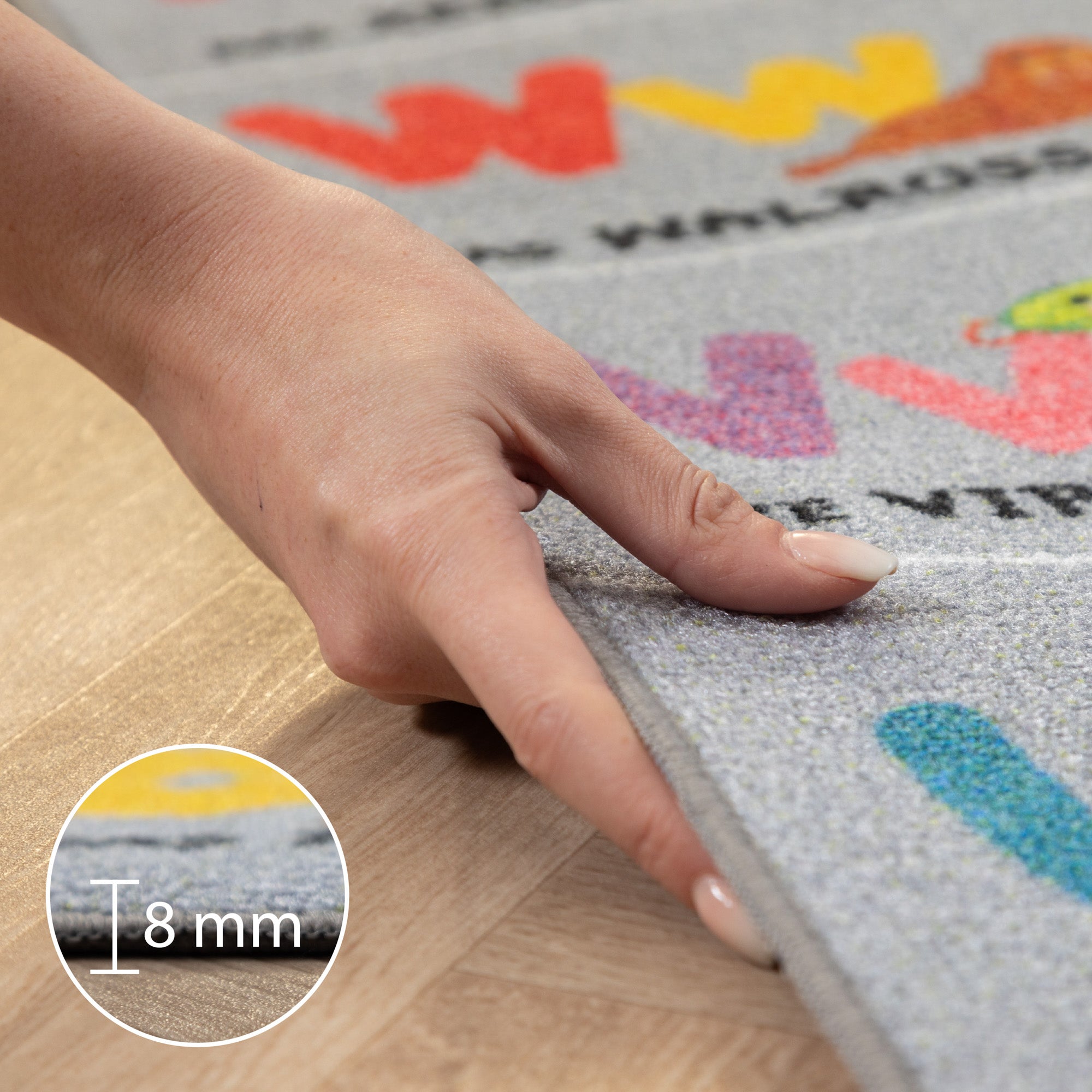 Kinderteppich Jungen oder Mädchen Alphabet Buchstaben Spielteppich Rutschfest