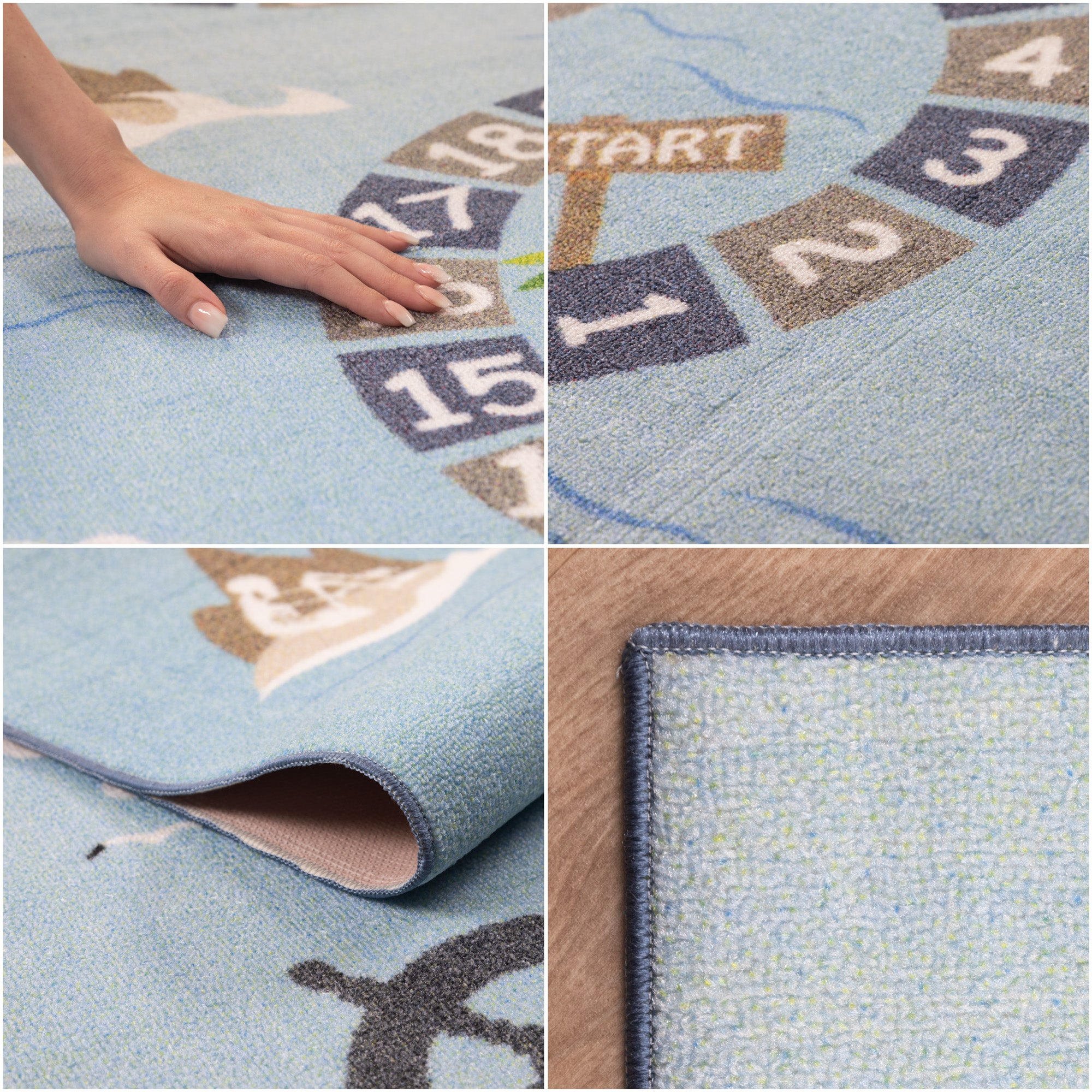 Kinderteppich Jungen Pirat Design Teppich Kinderzimmer Spielteppich Rutschfest