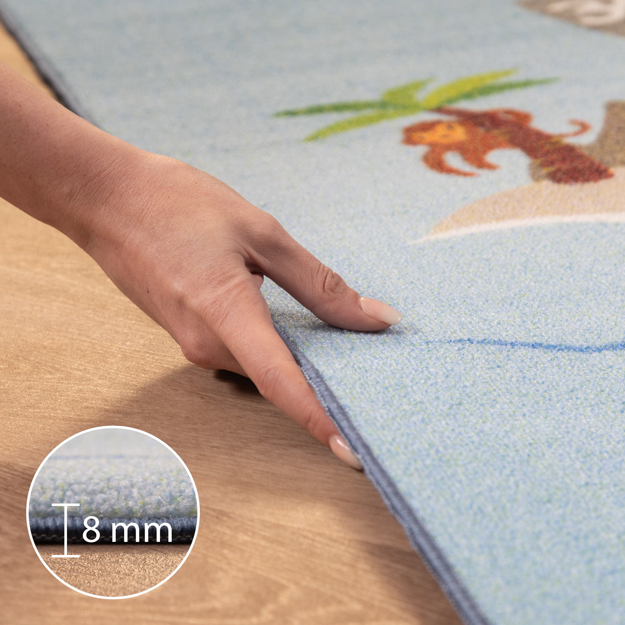Kinderteppich Jungen Pirat Design Teppich Kinderzimmer Spielteppich Rutschfest