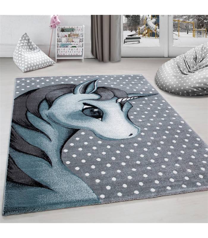 Children's carpet short pile lighthouse seafaring ship children's room gray beige