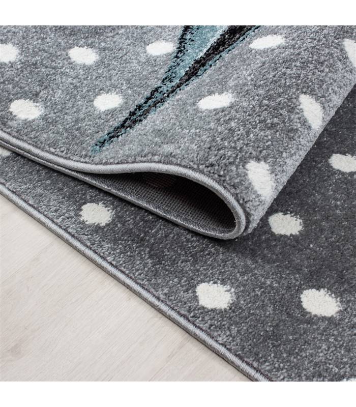 Children's carpet short pile lighthouse seafaring ship children's room gray beige