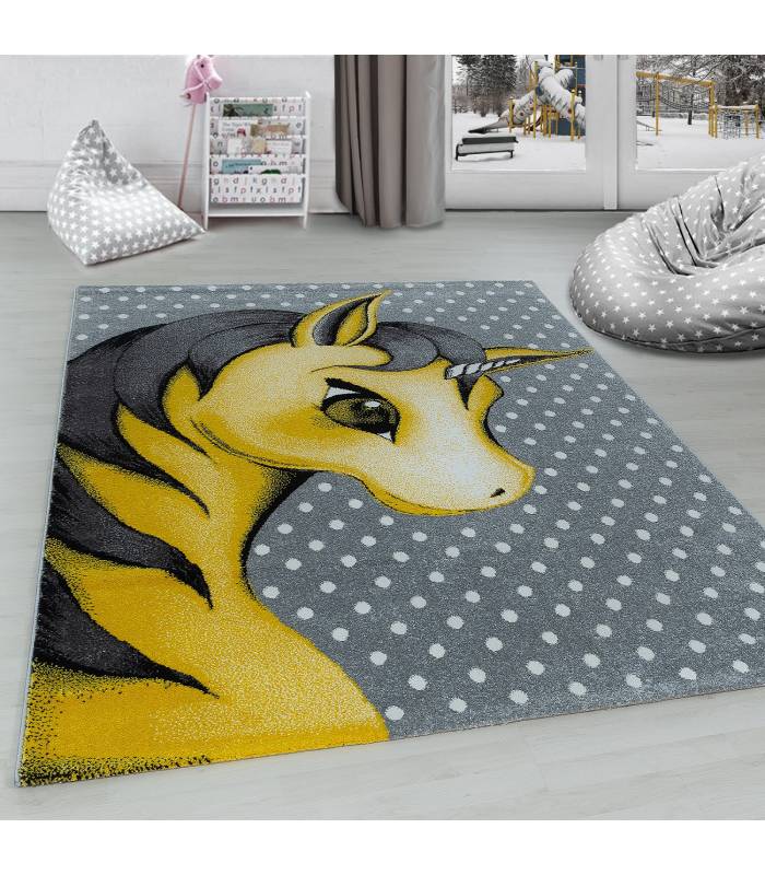 Children's carpet short pile lighthouse seafaring ship children's room gray beige