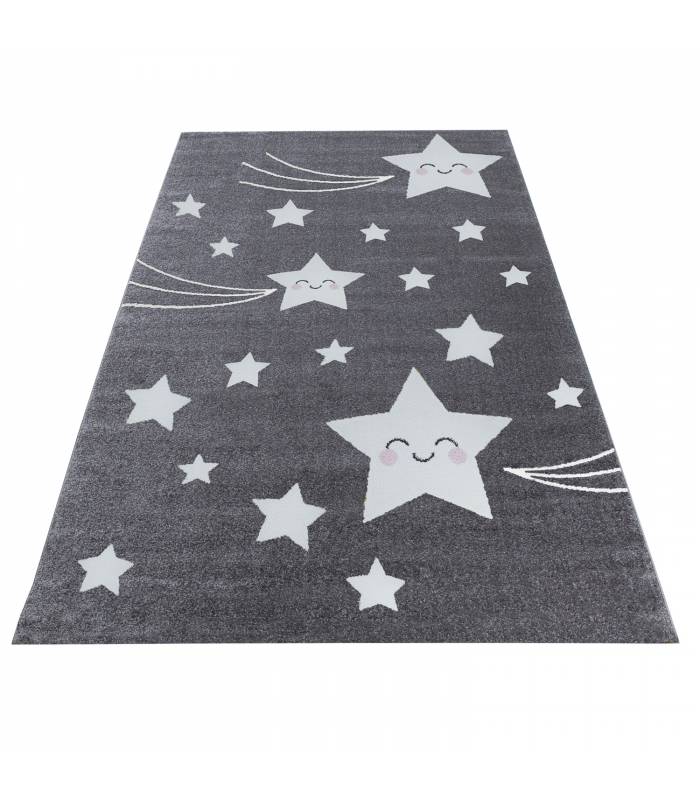 Children's carpet short pile lighthouse seafaring ship children's room gray beige
