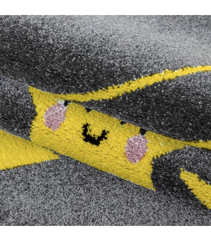 Children's carpet short pile lighthouse seafaring ship children's room gray beige